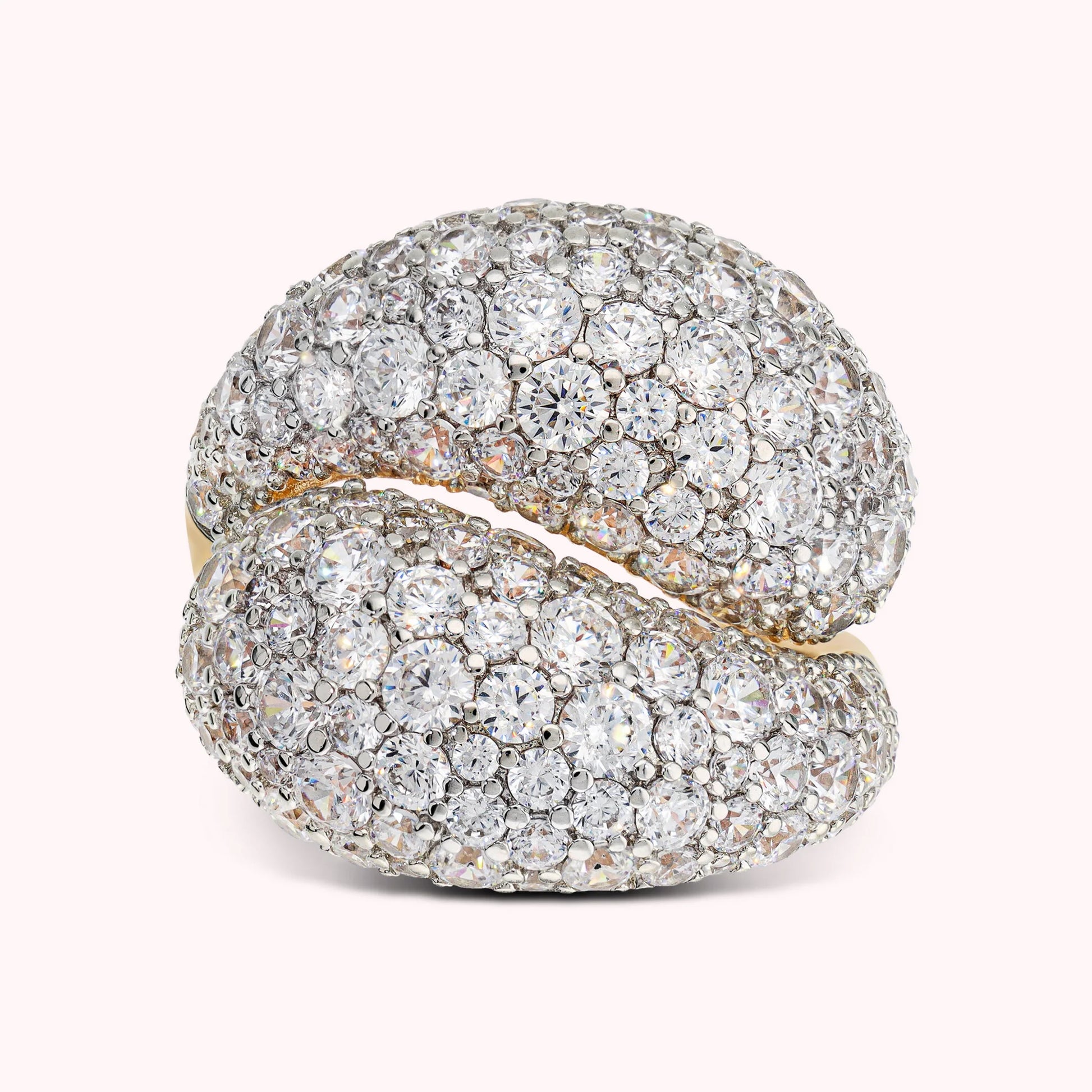 Anello Contrarié con Pavé di Cubic Zirconia