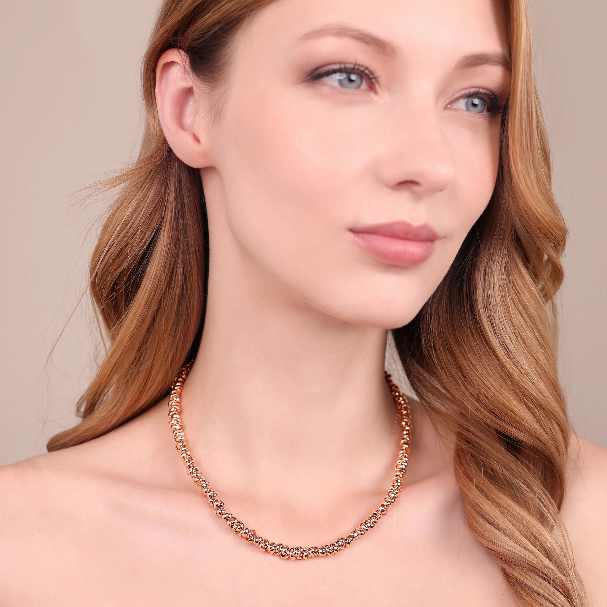 Polished Intertwined Ring Necklace