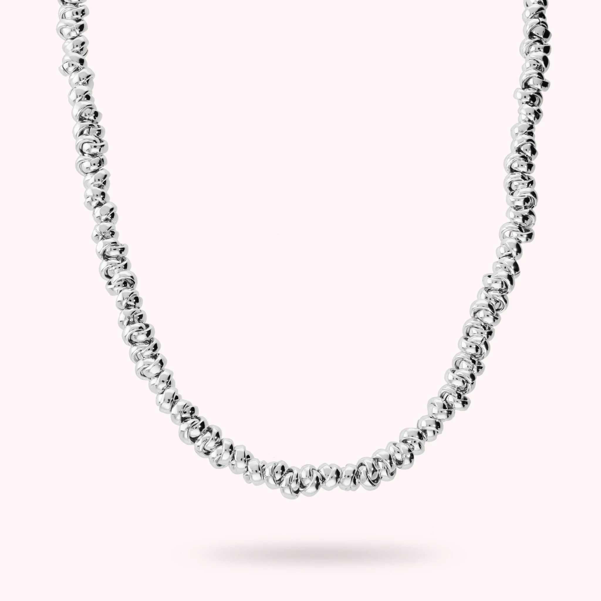 Polished Intertwined Ring Necklace