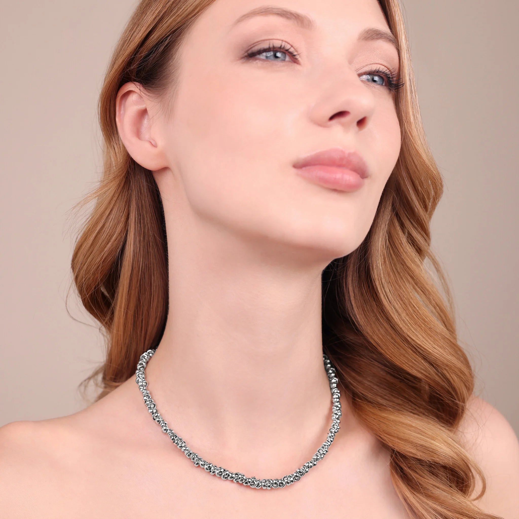 Polished Intertwined Ring Necklace