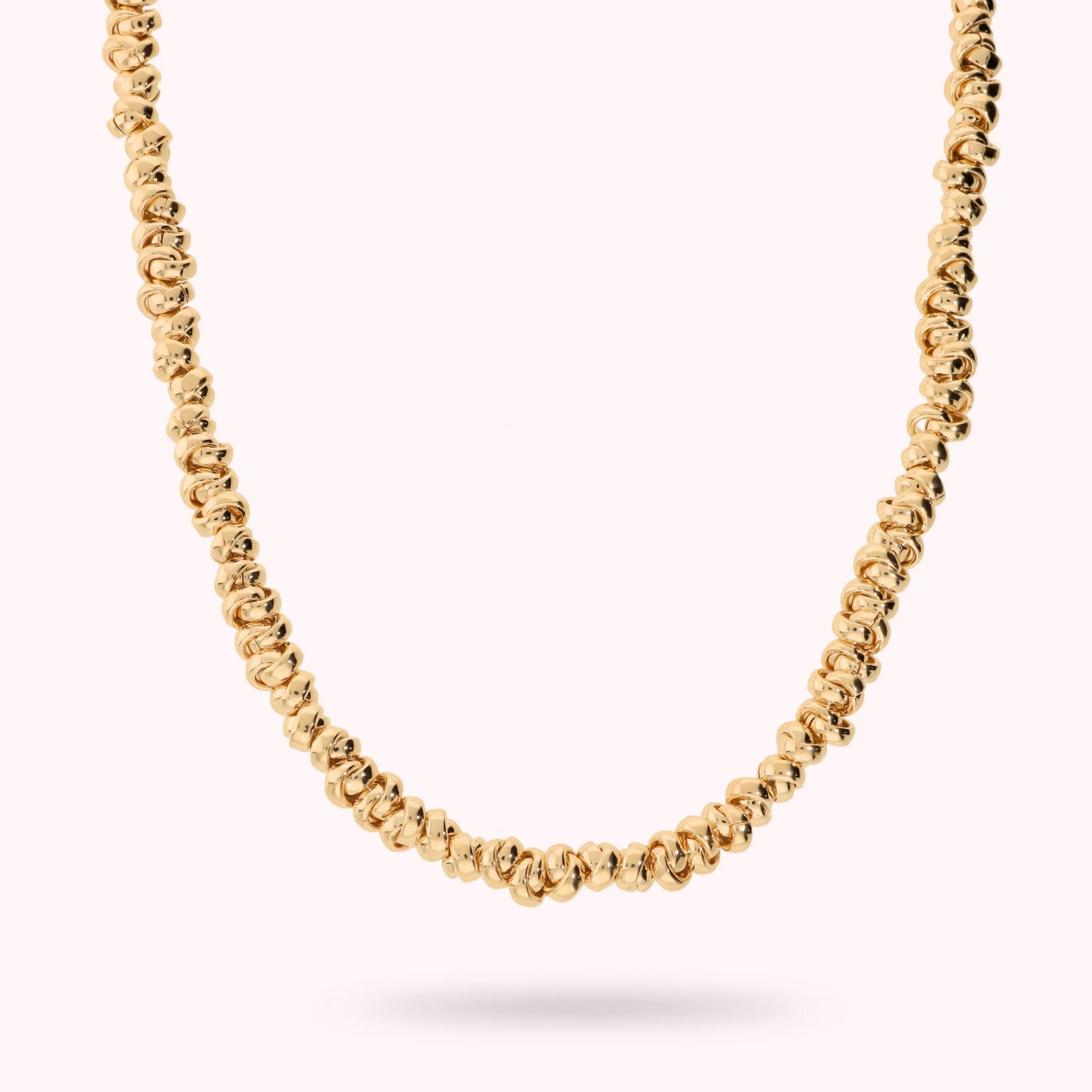Polished Intertwined Ring Necklace