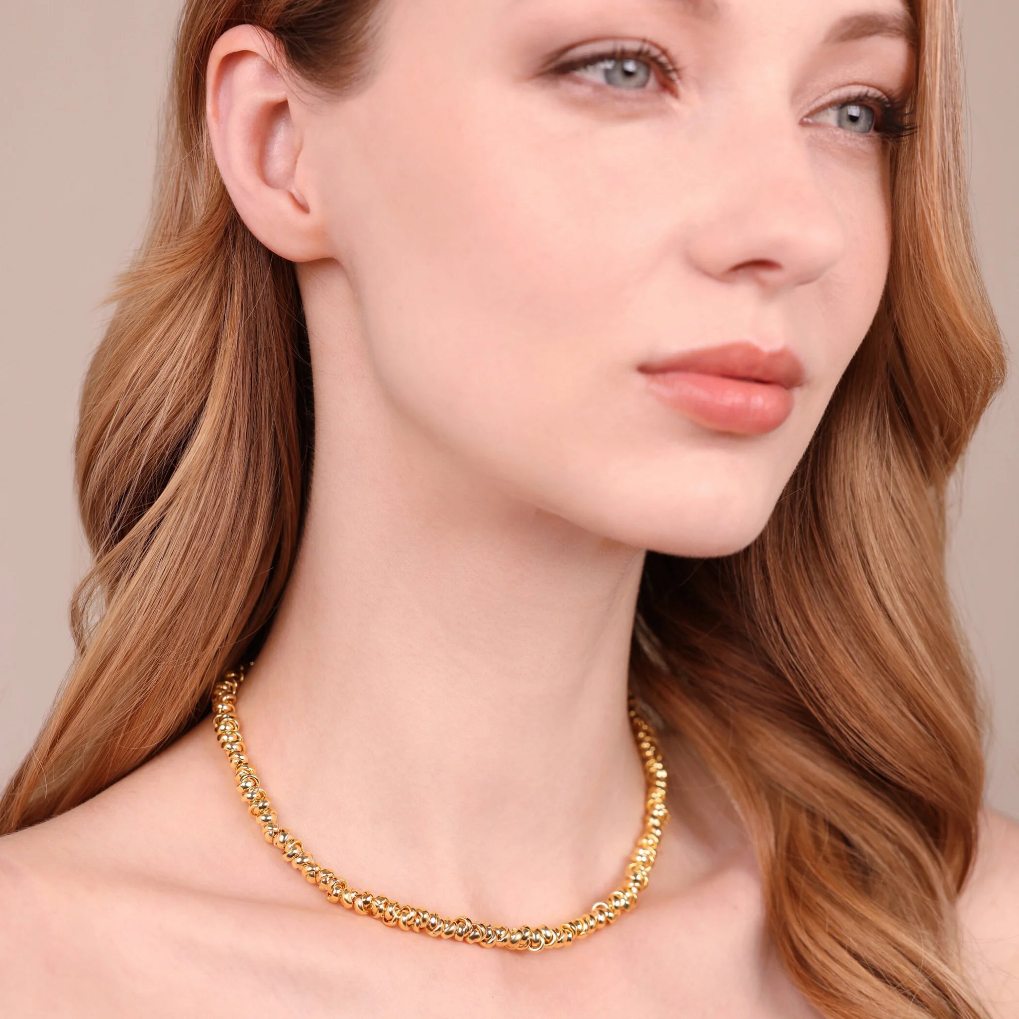 Polished Intertwined Ring Necklace