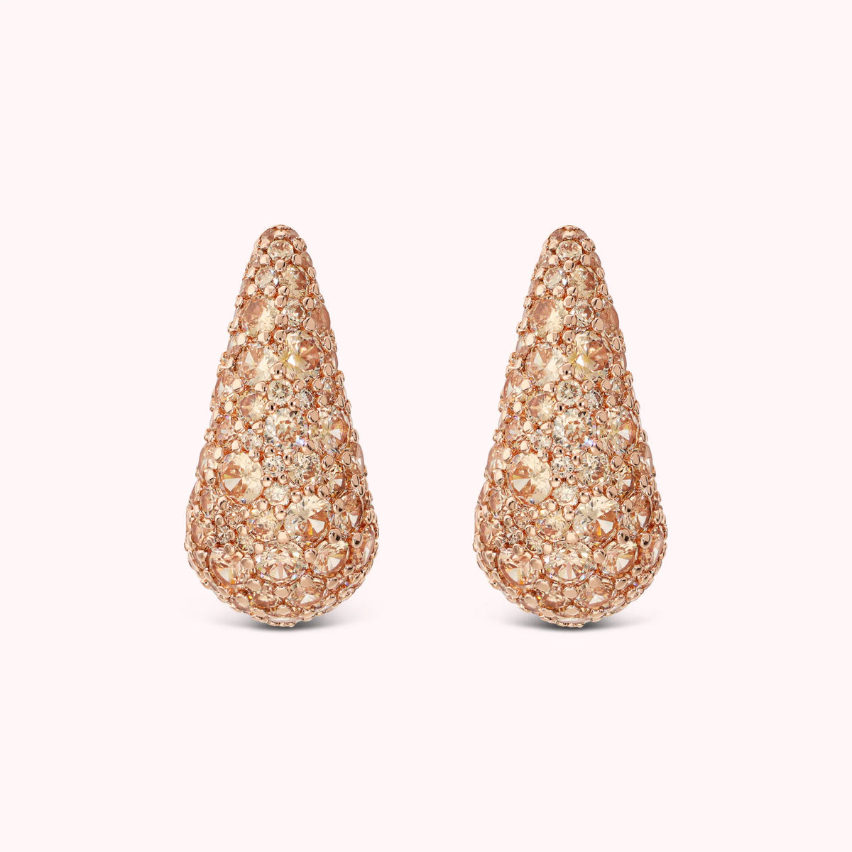 Boucles d'oreilles goutte avec pavé de zircons