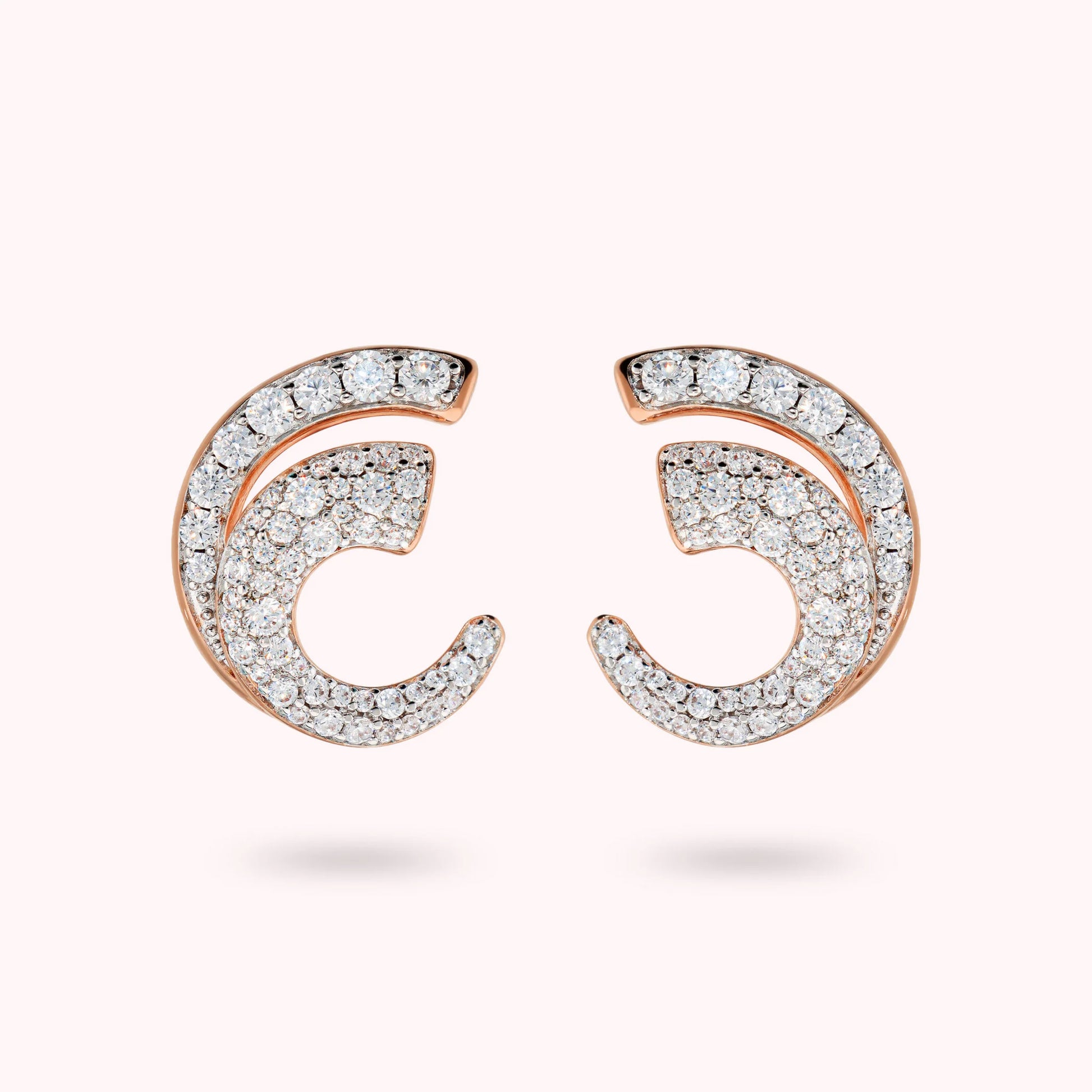 Orecchini Spirale con Pavé di Cubic Zirconia