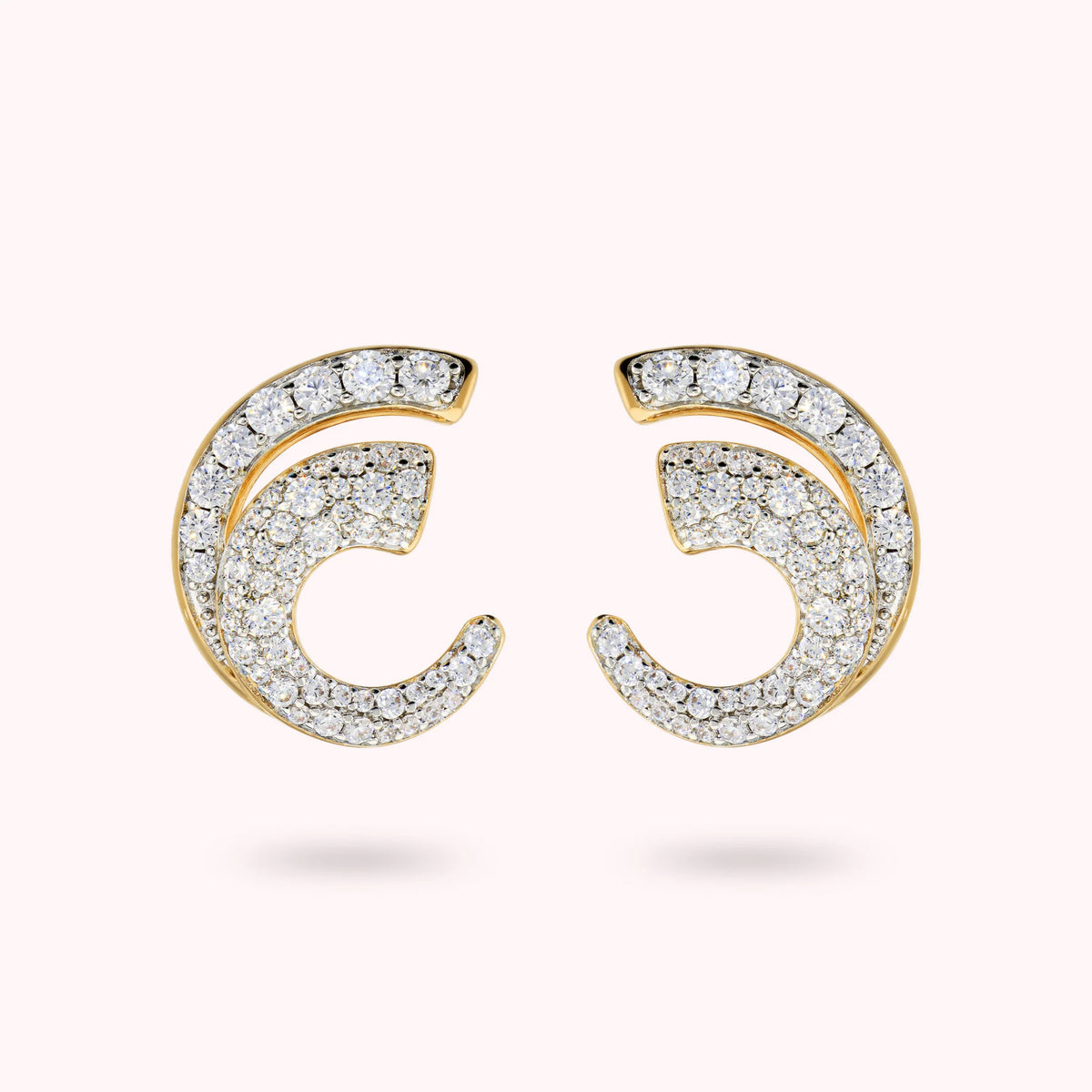 Orecchini Spirale con Pavé di Cubic Zirconia