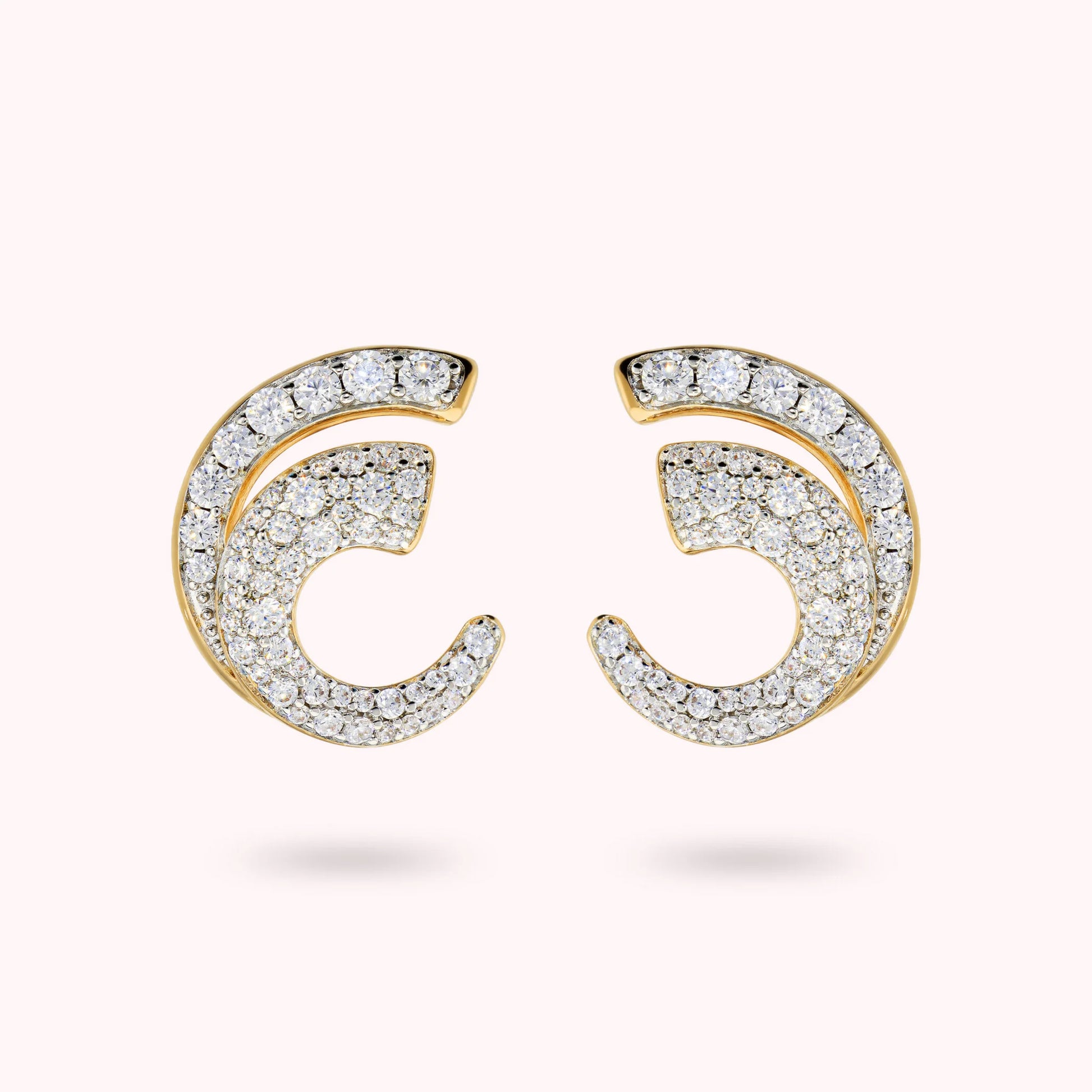 Orecchini Spirale con Pavé di Cubic Zirconia