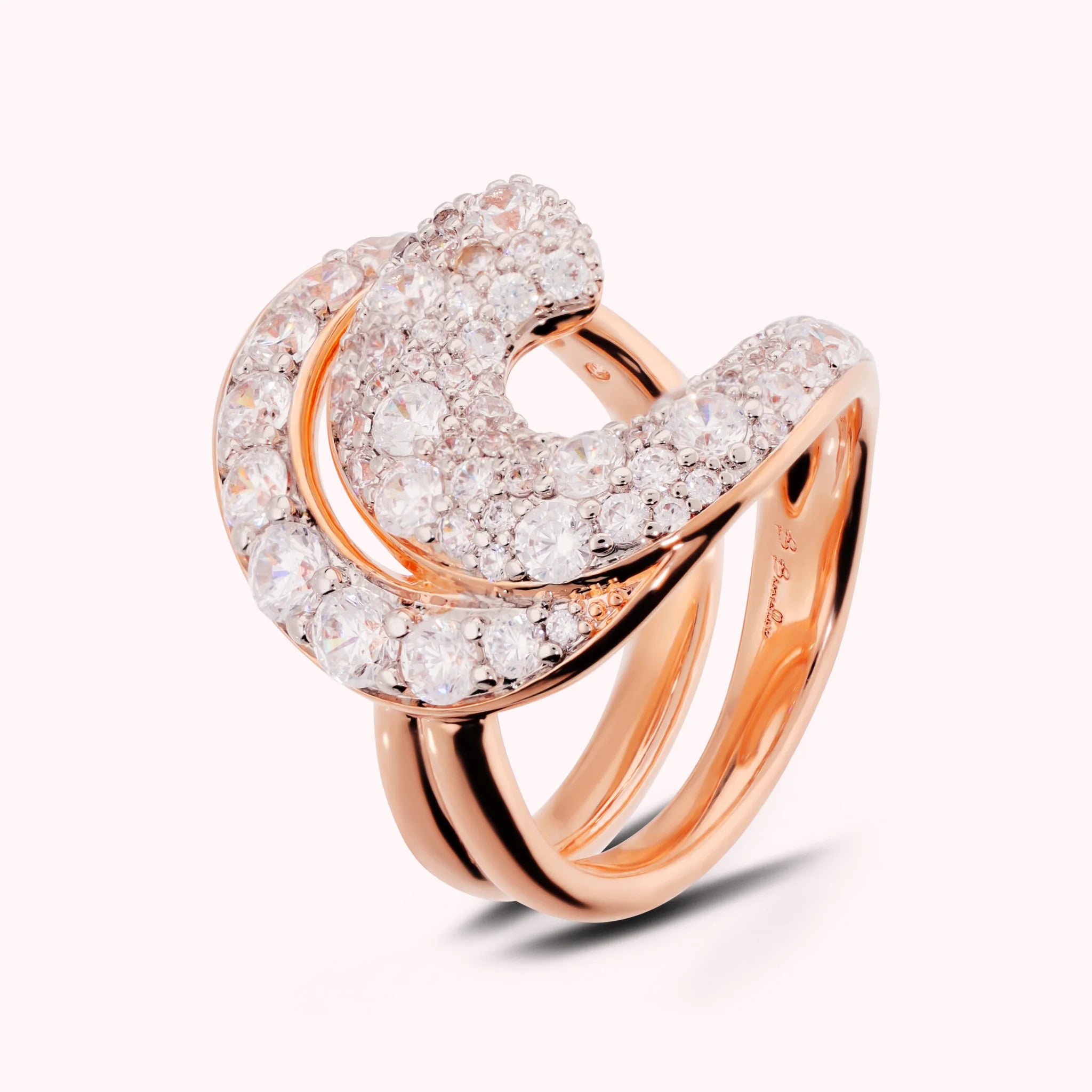 Anello Spirale con Pavé di Cubic Zirconia