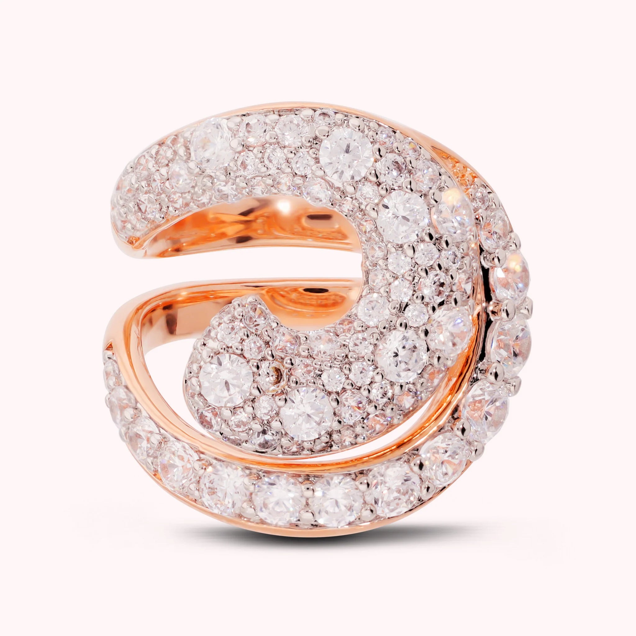 Anello Spirale con Pavé di Cubic Zirconia