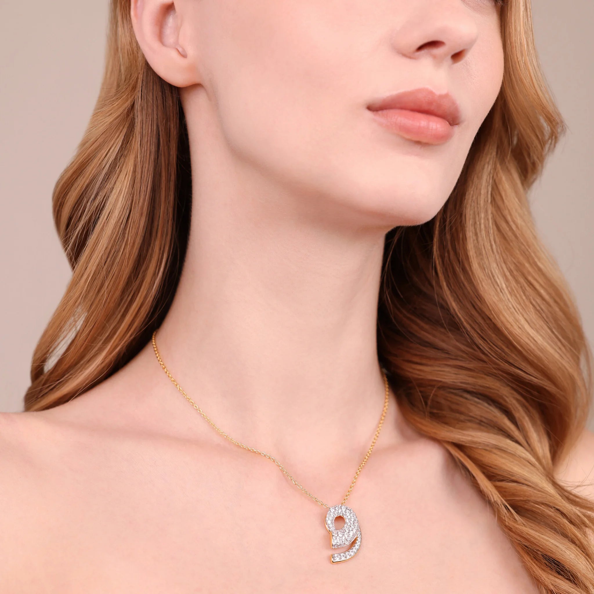 Spiral Pendant Necklace with Cubic Zirconia Pavé