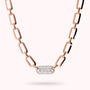 Collana Maglia Ovale Squadrata con Pavé di Cubic Zirconia
