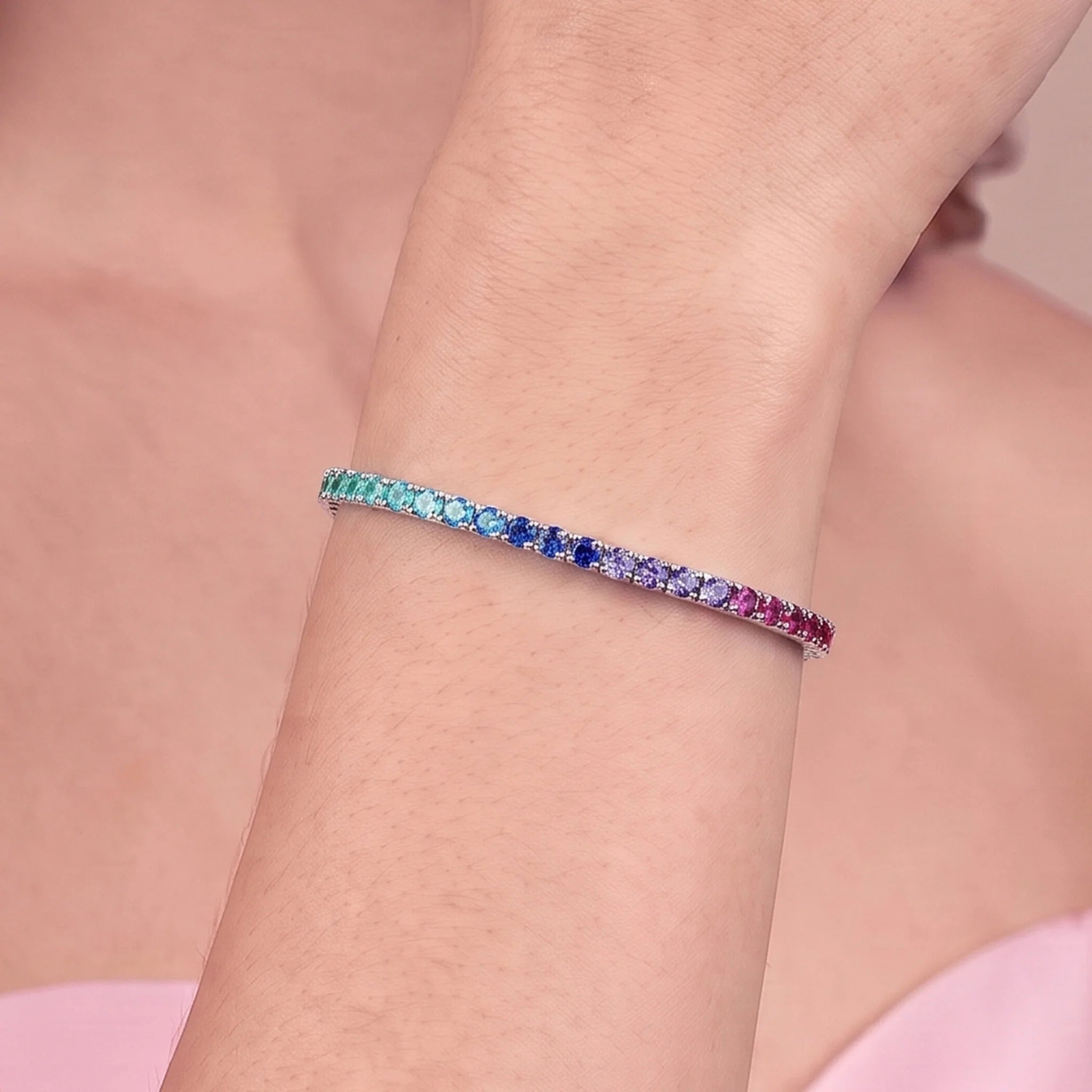 Bracelet Tennis Memory avec Cubic Zirconia