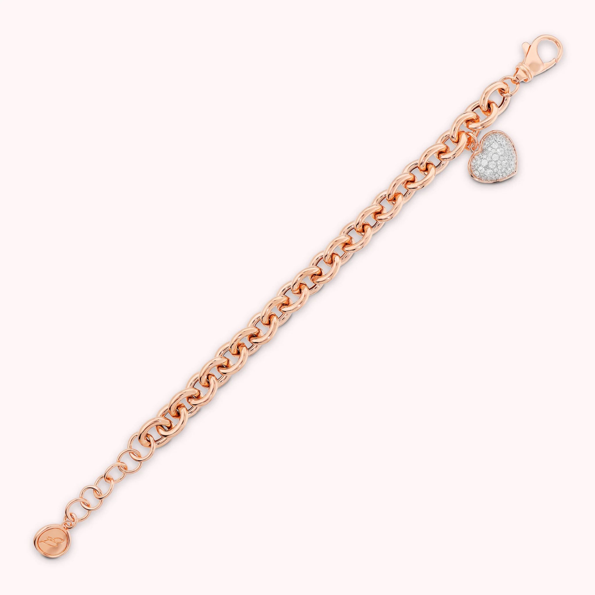 Bracciale Ciondolo Cuore in Pavé di Cubic Zirconia