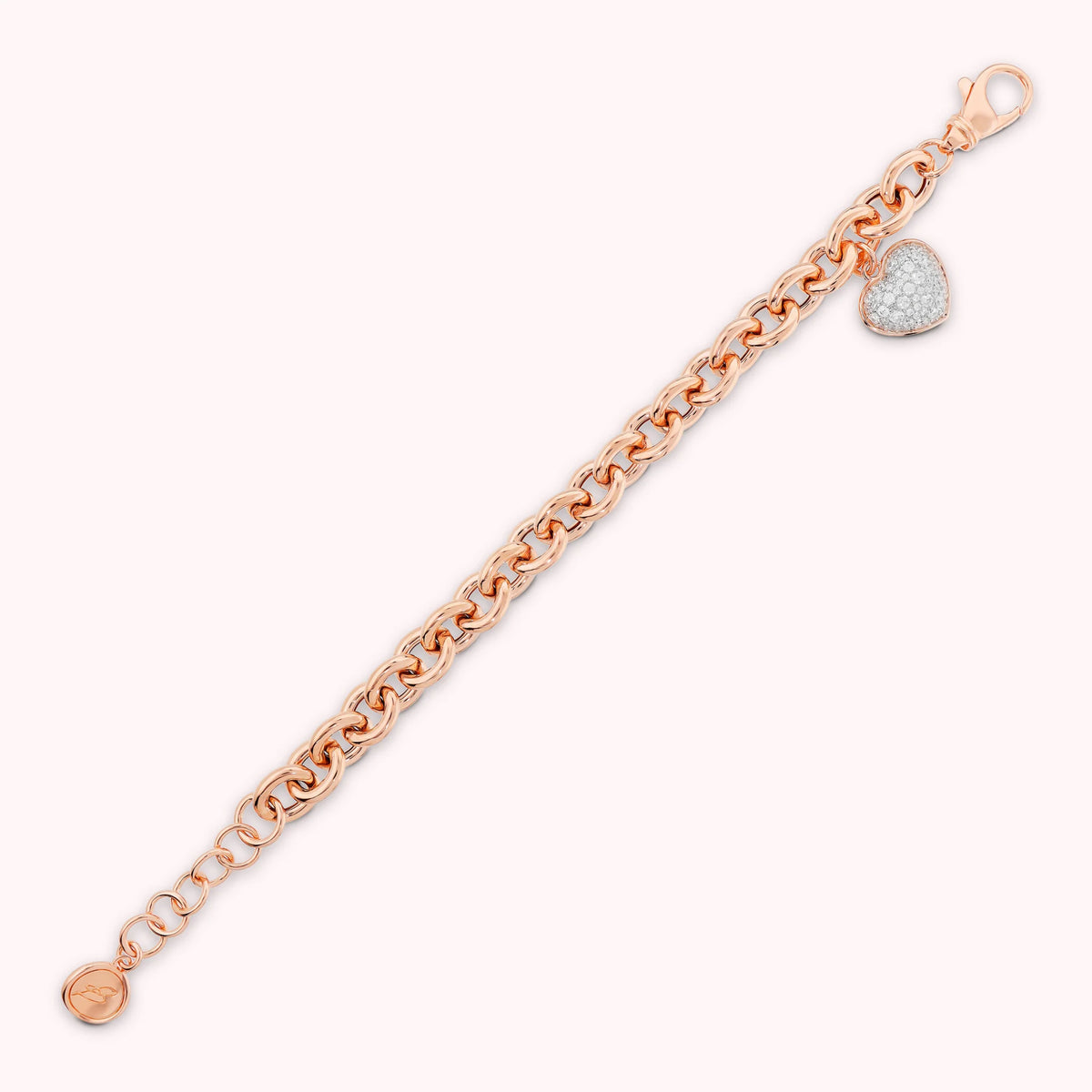 Bracelet pendentif cœur en pavé de zircone cubique