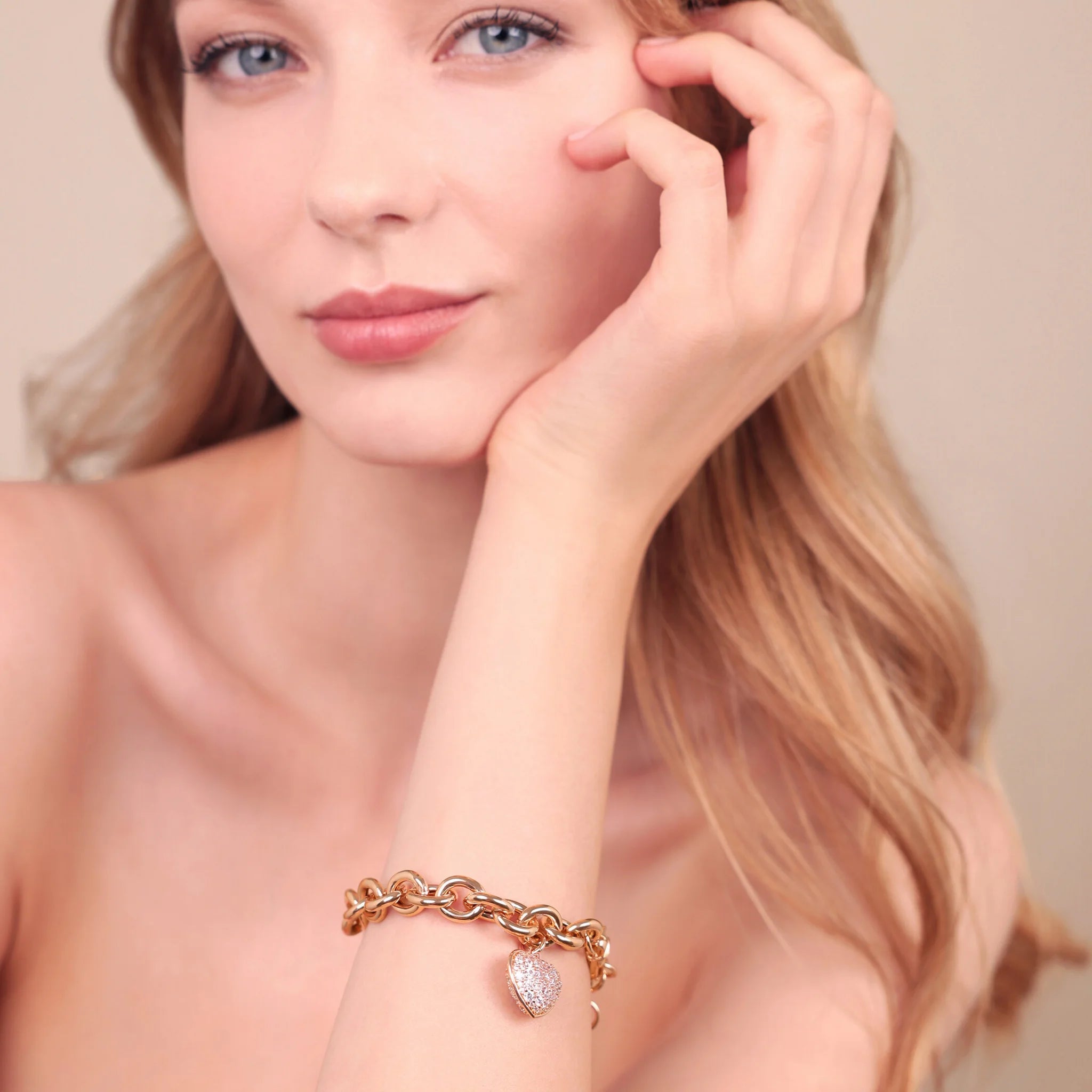 Bracciale Ciondolo Cuore in Pavé di Cubic Zirconia