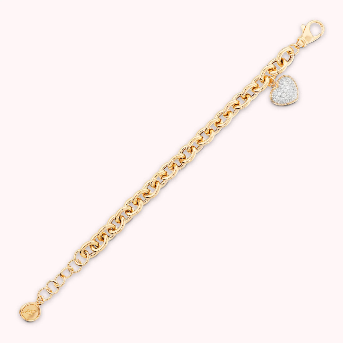 Bracelet pendentif cœur en pavé de zircone cubique