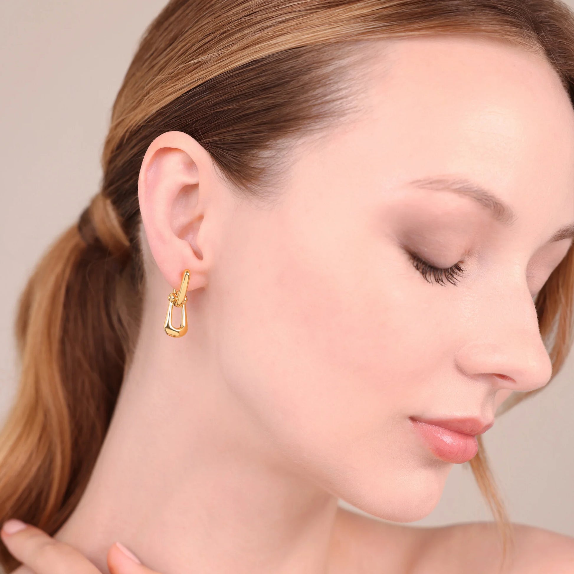 Glossy Cuff Drop Earrings