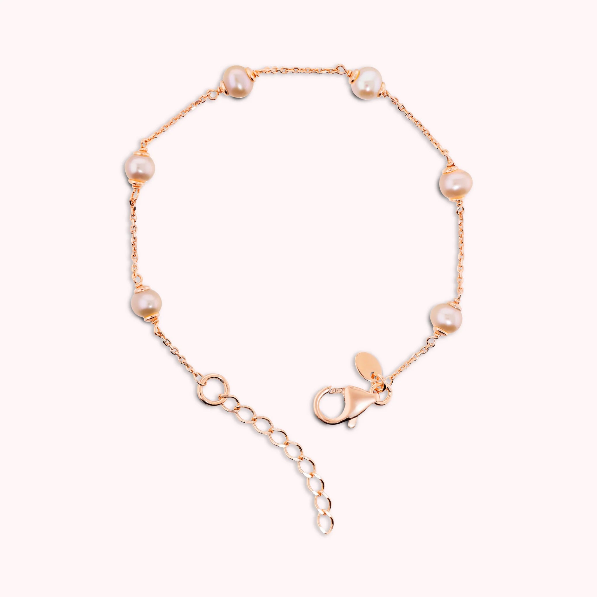 Bracciale con Perle Rosa d'Acqua Dolce Ø5/5.5mm