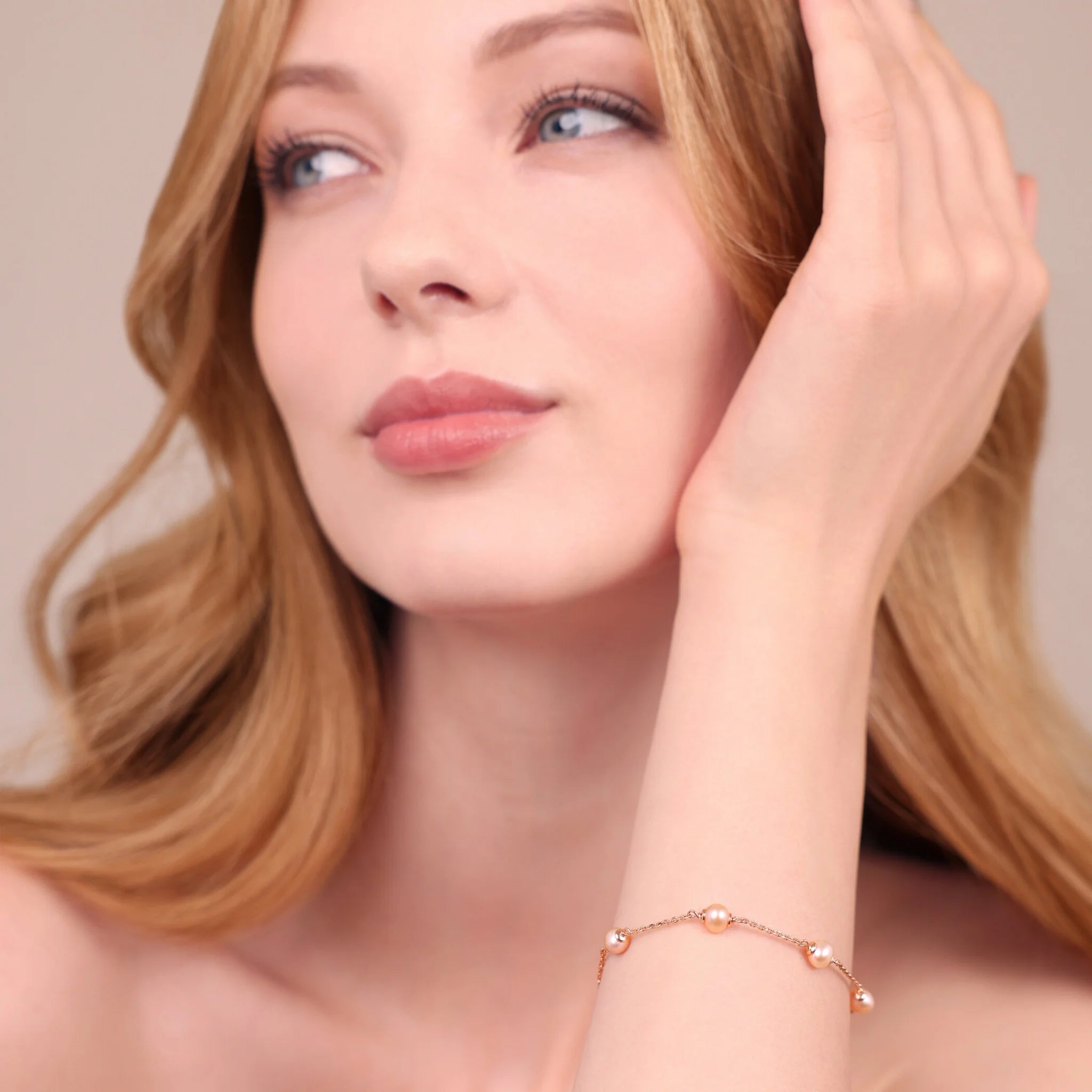 Bracciale con Perle Rosa d'Acqua Dolce Ø5/5.5mm