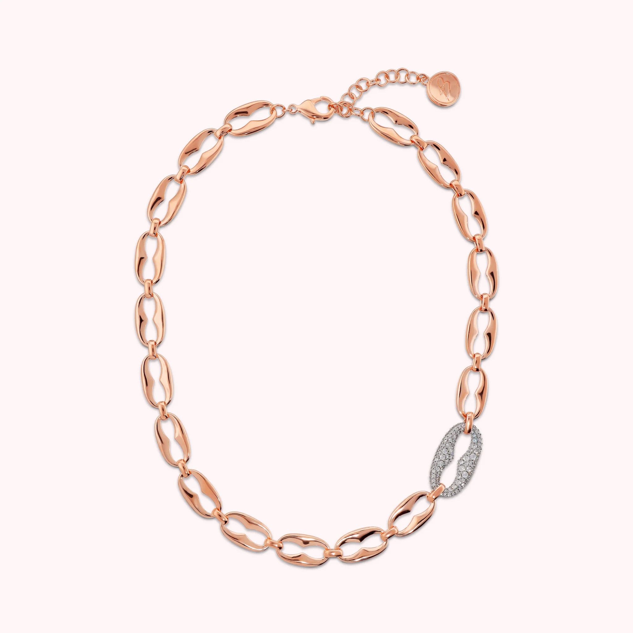 Maxi Marine Chain Necklace with Cubic Zirconia Pavé
