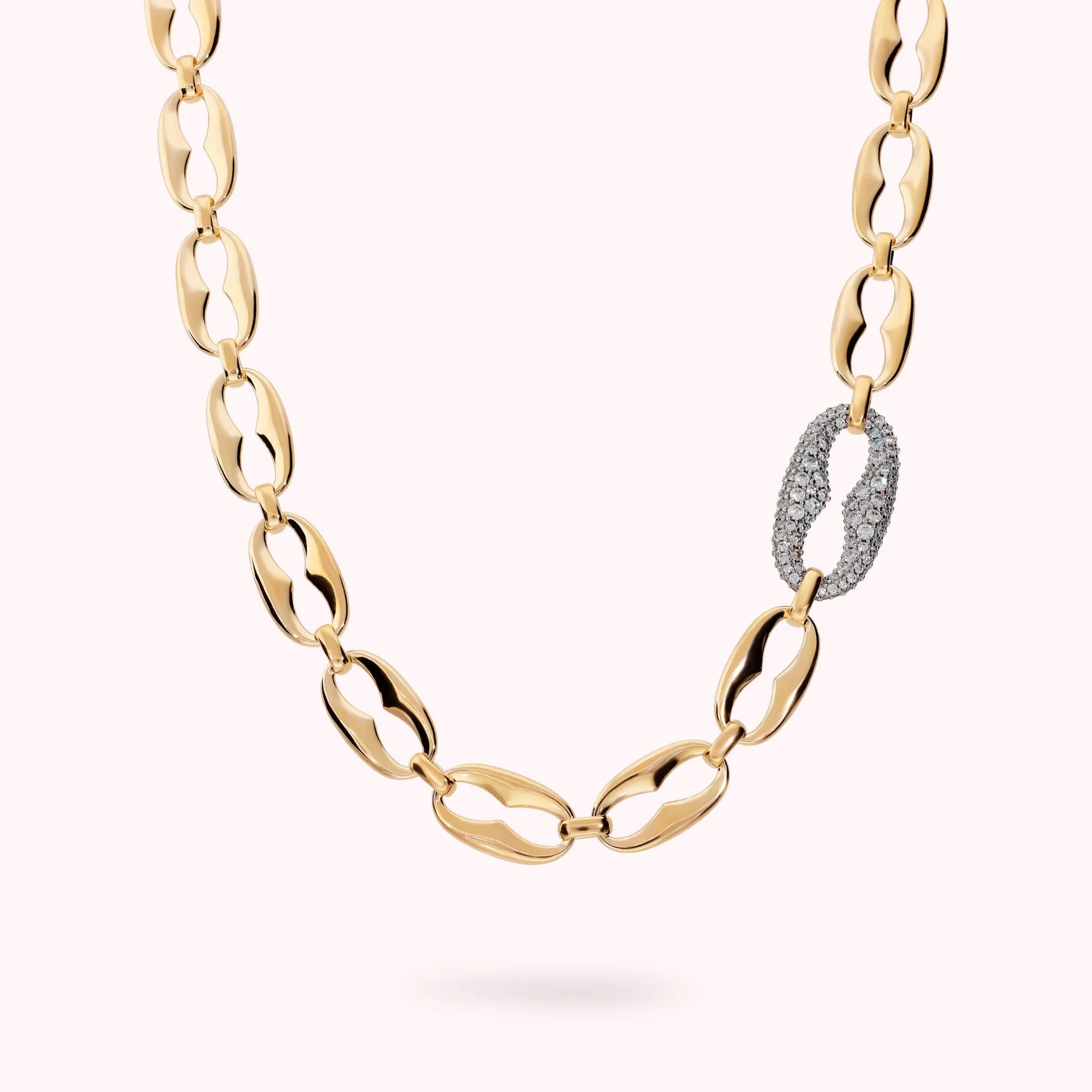 Maxi Marine Chain Necklace with Cubic Zirconia Pavé
