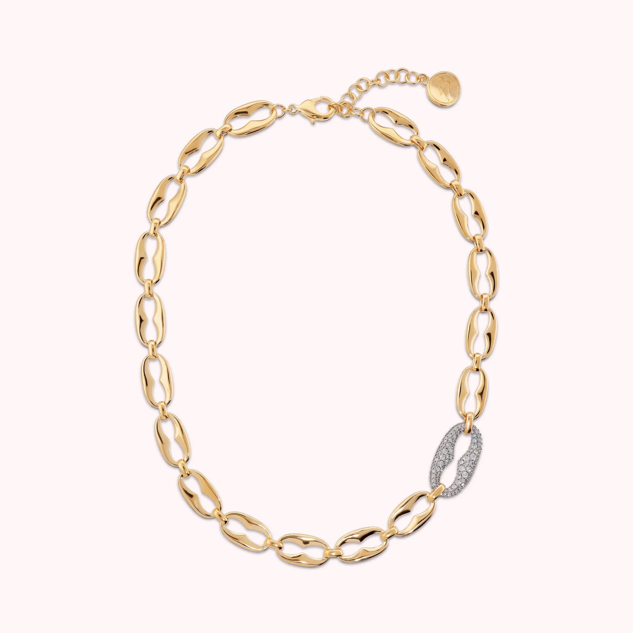 Maxi Marine Chain Necklace with Cubic Zirconia Pavé