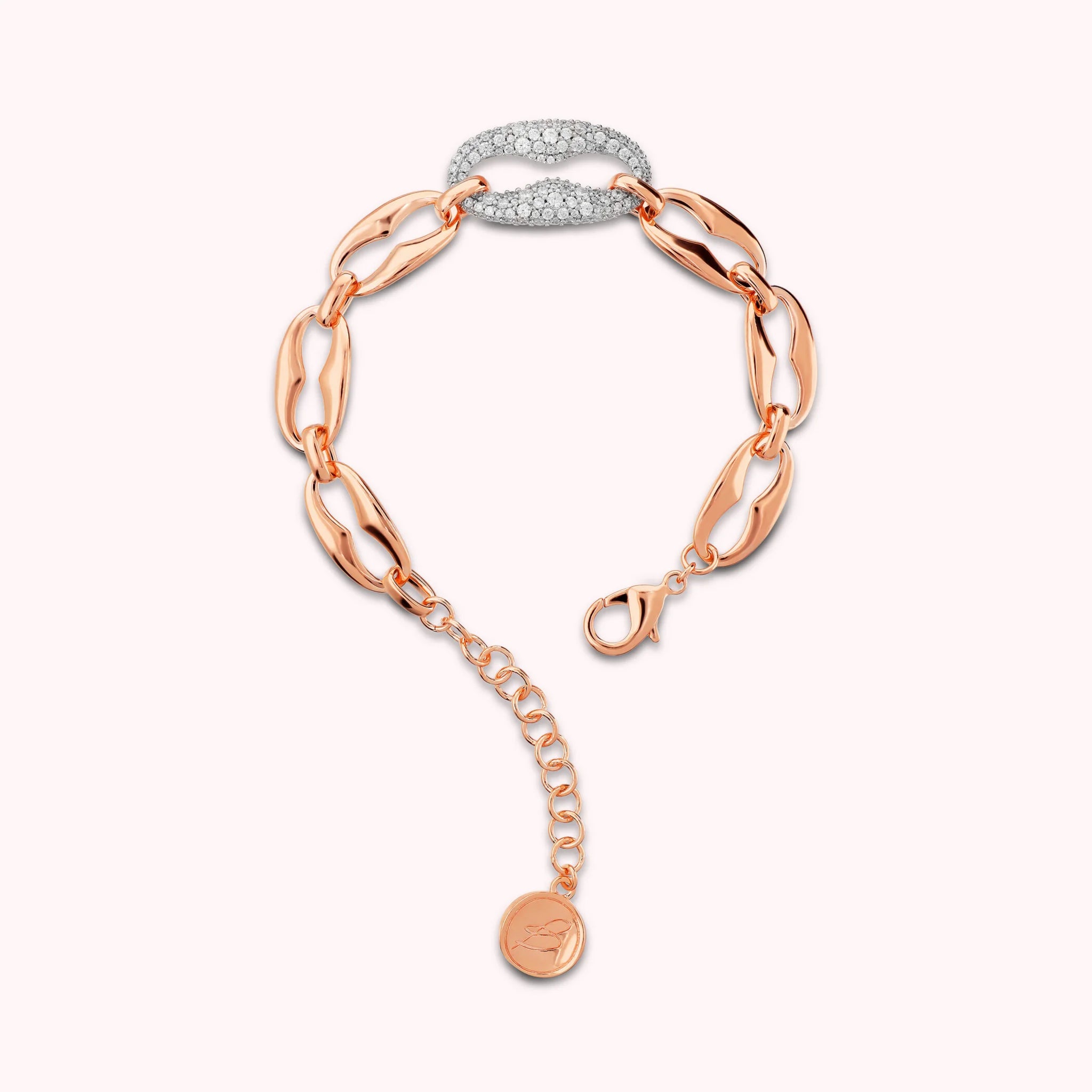 Maxi Marine Chain Bracelet with Cubic Zirconia Pavé