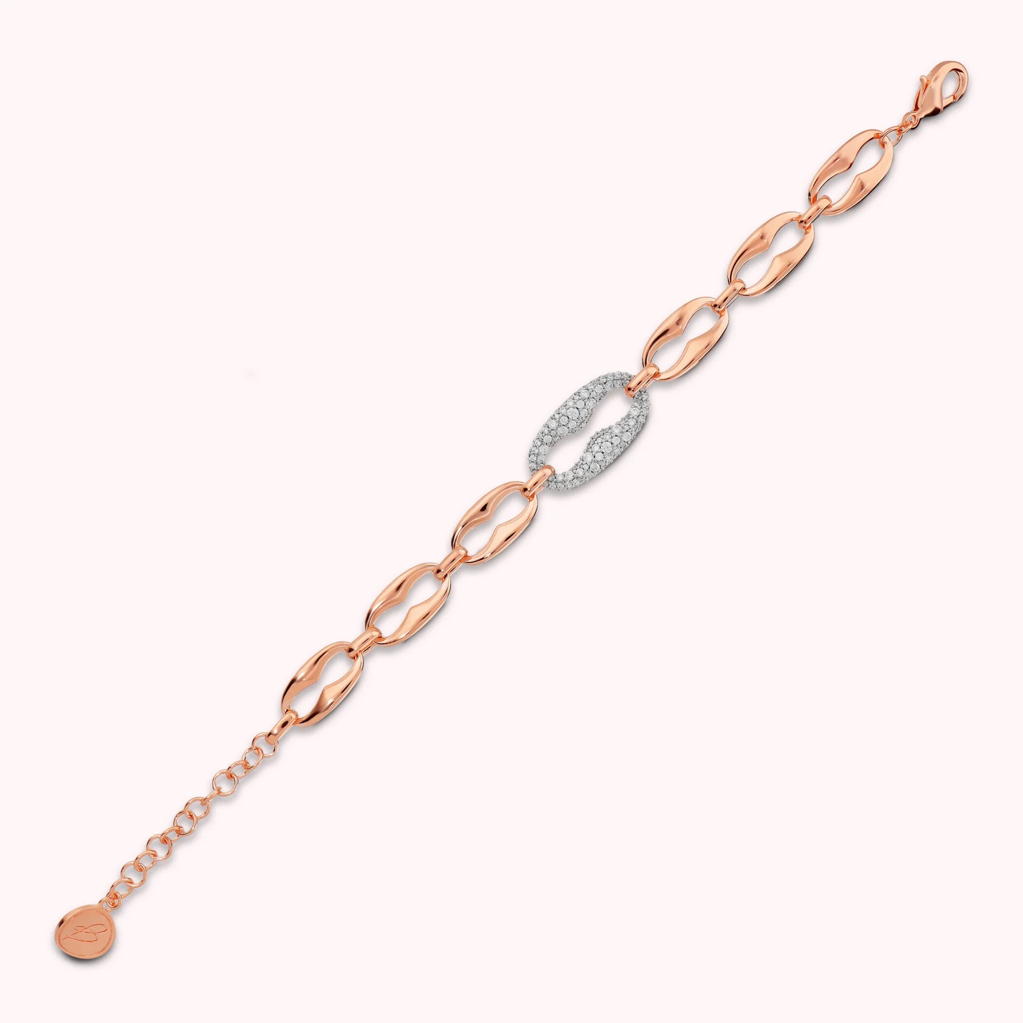 Maxi Marine Chain Bracelet with Cubic Zirconia Pavé