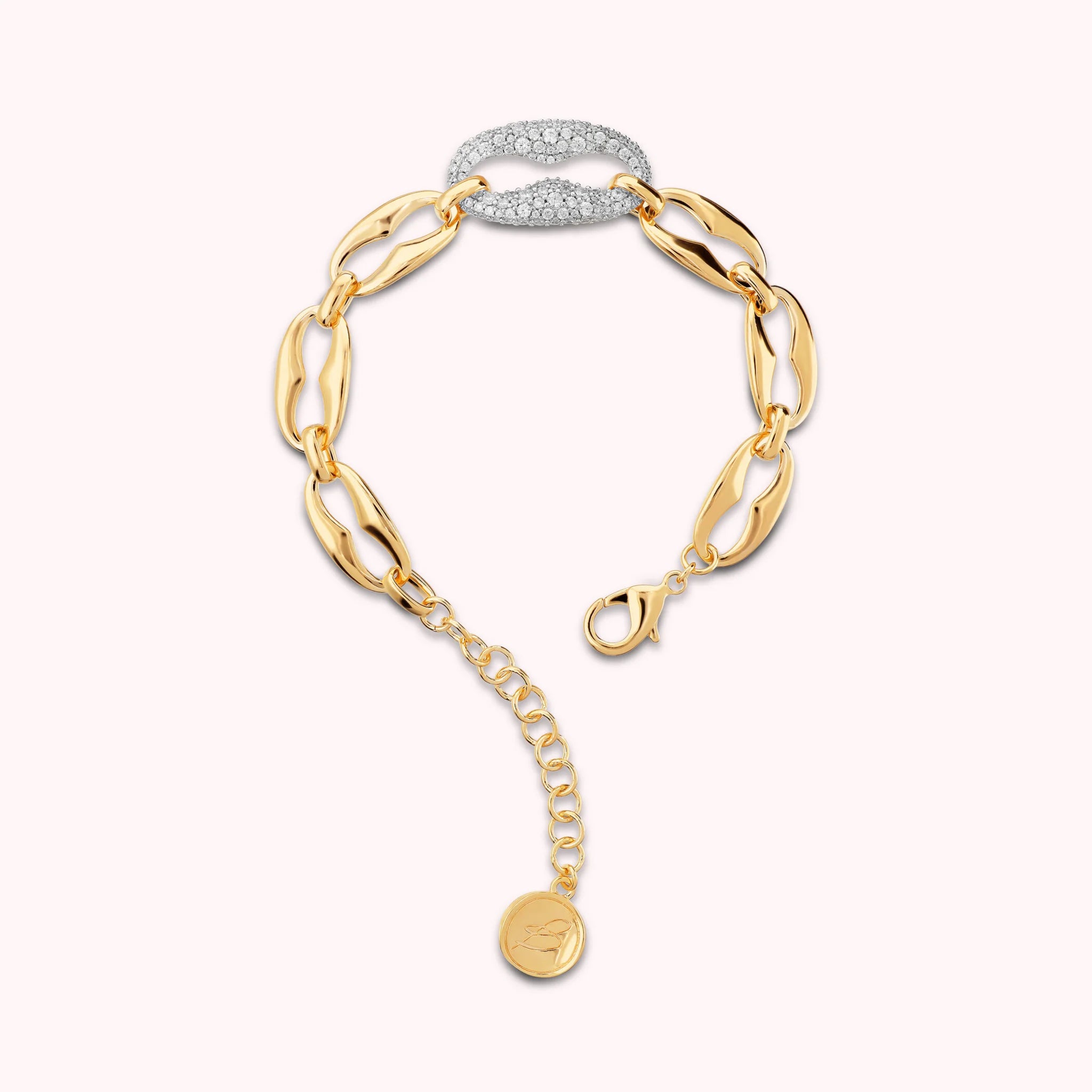 Maxi Marine Chain Bracelet with Cubic Zirconia Pavé