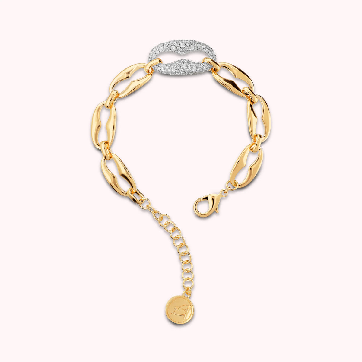 Bracciale Maxi Maglia Marina e Pavé di Cubic Zirconia