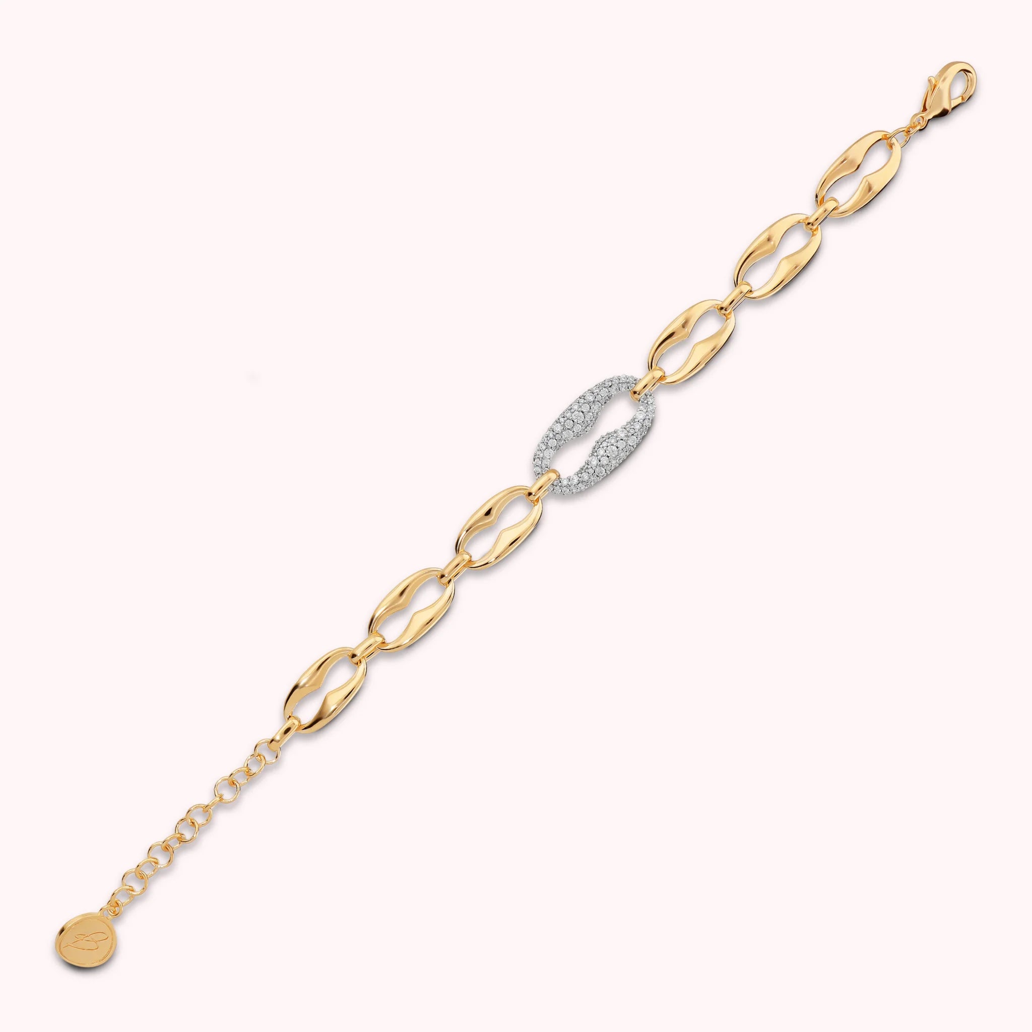 Maxi Marine Chain Bracelet with Cubic Zirconia Pavé