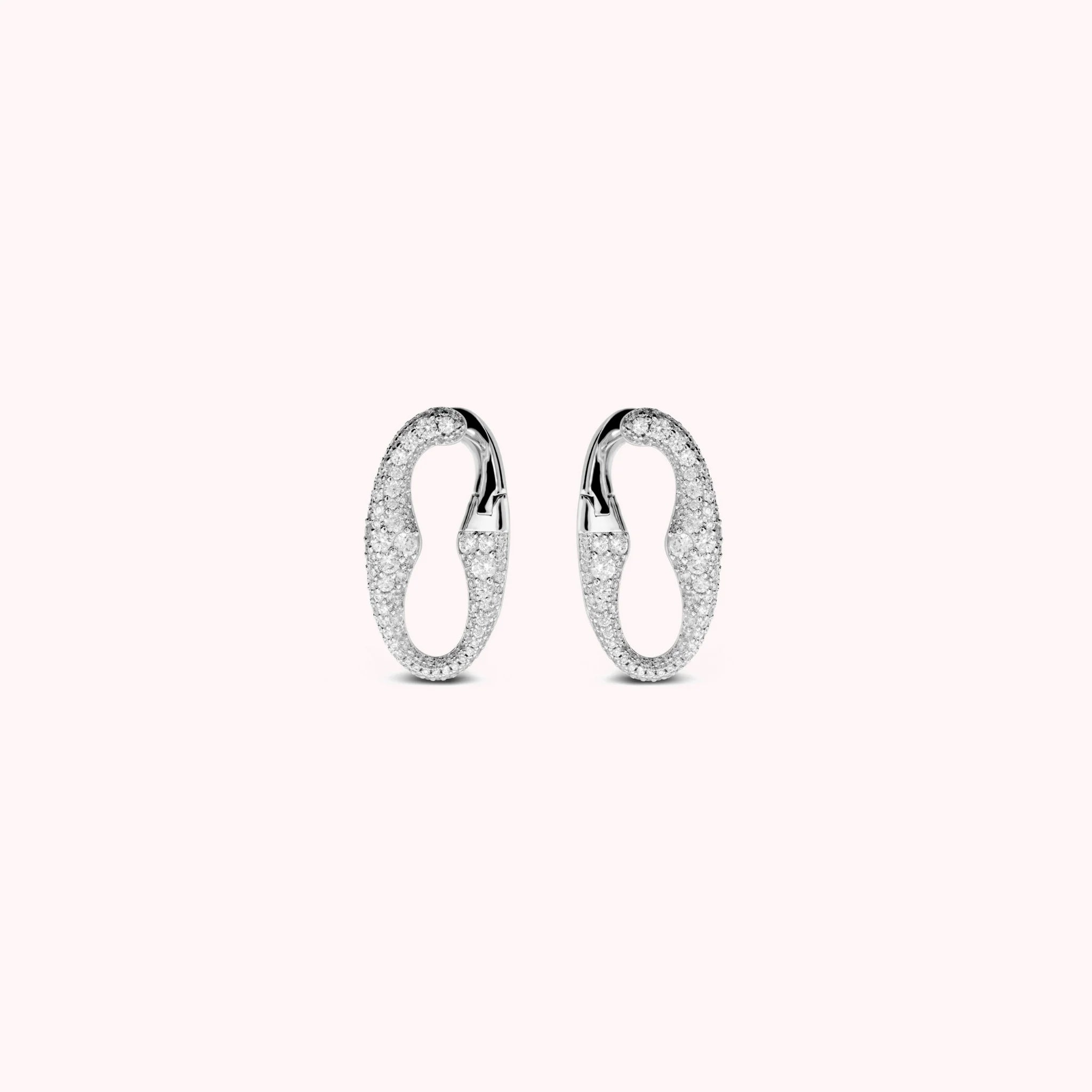 Glow Maxi Marine Chain Earrings with Cubic Zirconia Pavé