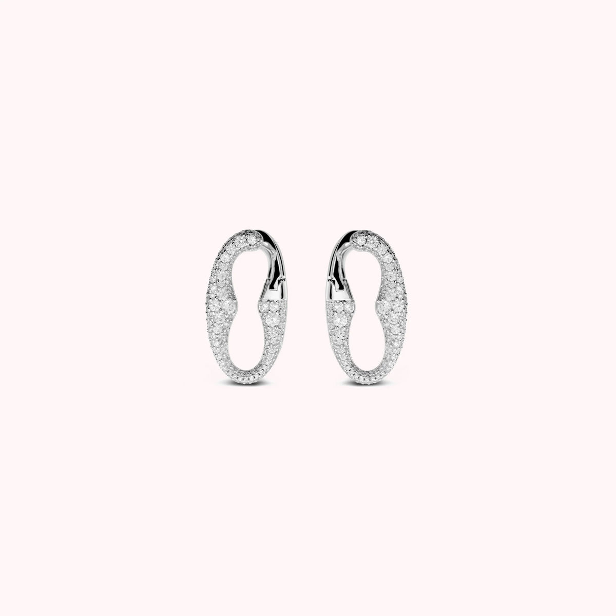 Glow Maxi Marine Chain Earrings with Cubic Zirconia Pavé