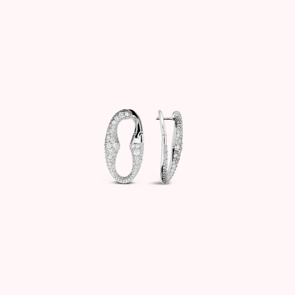 Glow Maxi Marine Chain Earrings with Cubic Zirconia Pavé