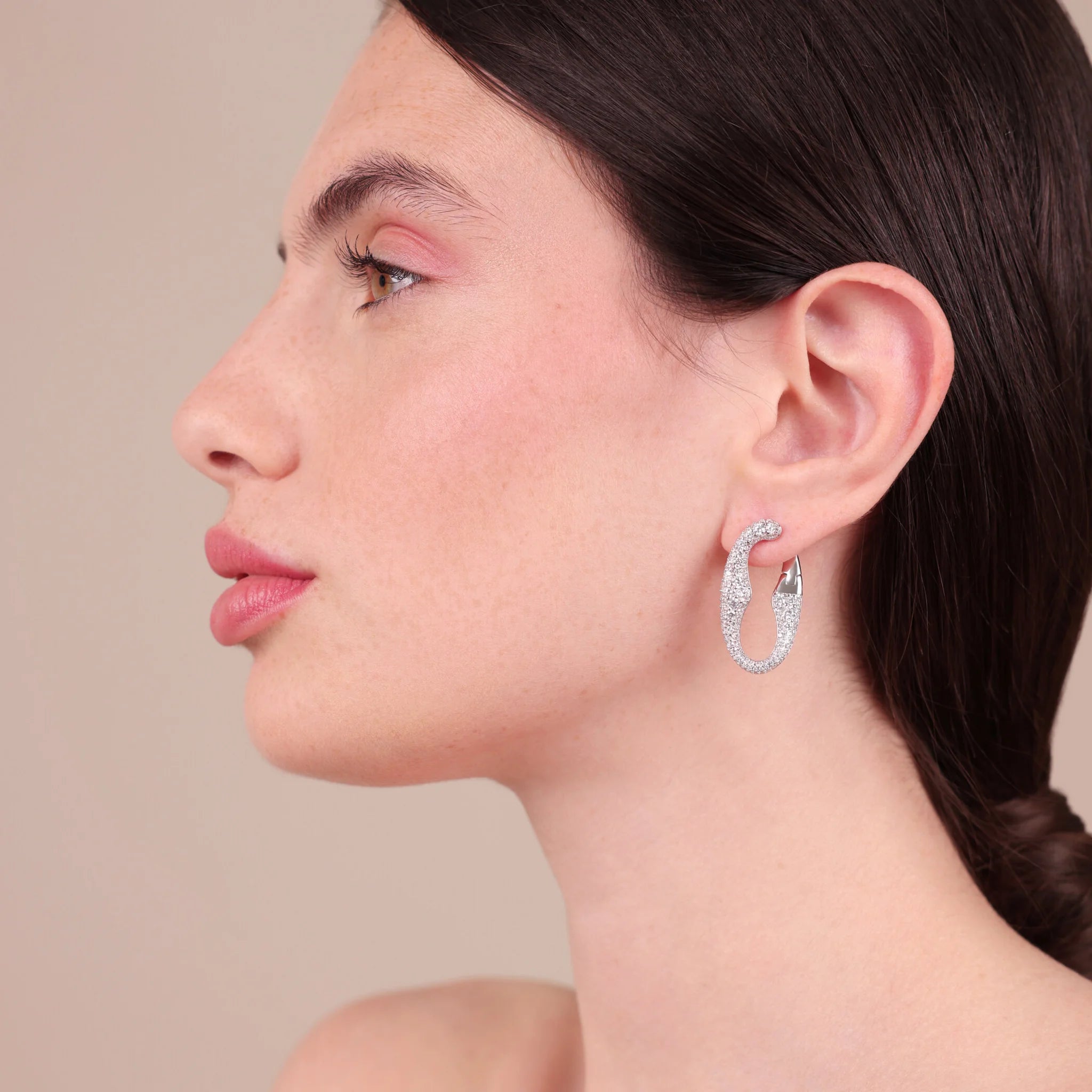 Glow Maxi Marine Chain Earrings with Cubic Zirconia Pavé