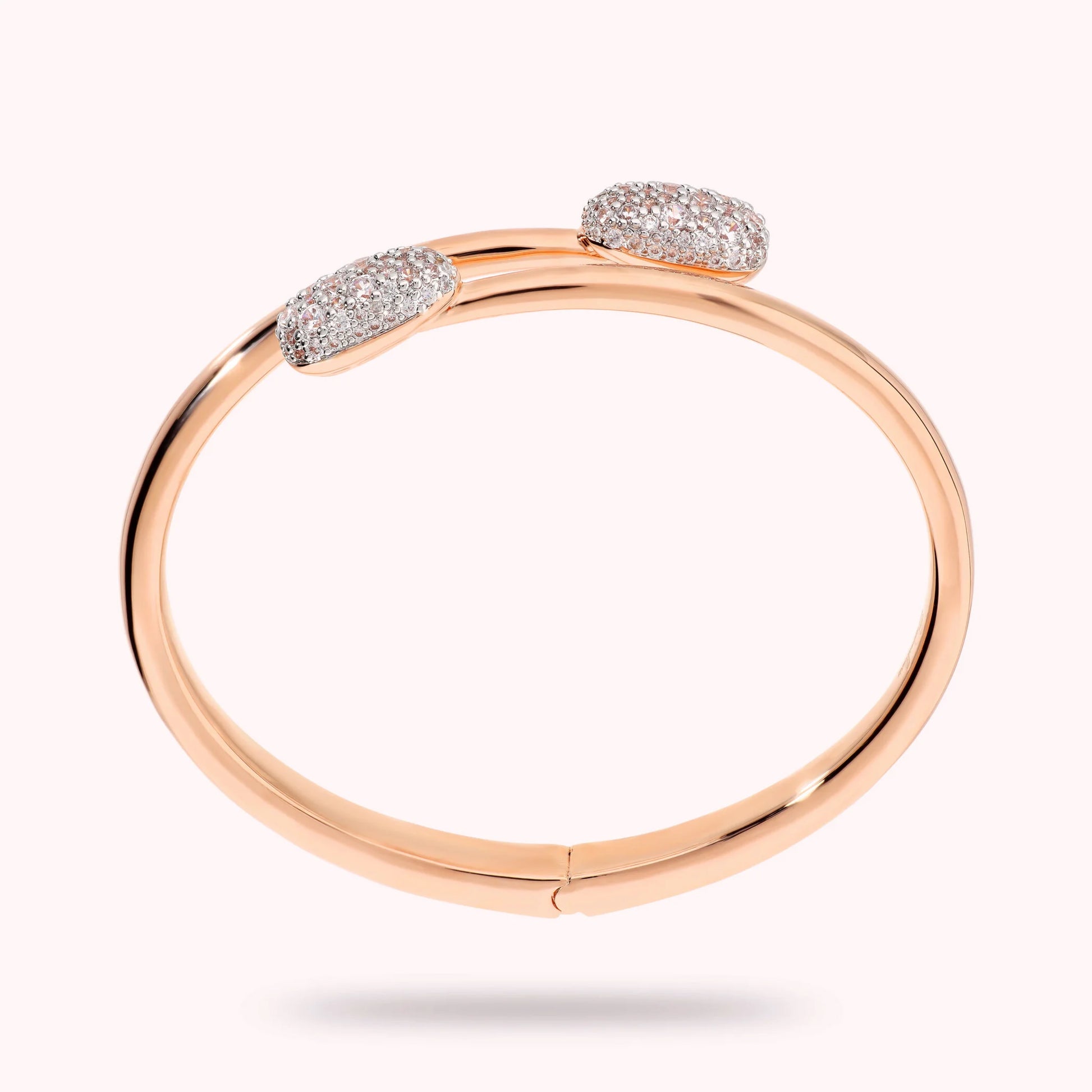 Contrarié Rigid Bracelet with Cubic Zirconia Pavé