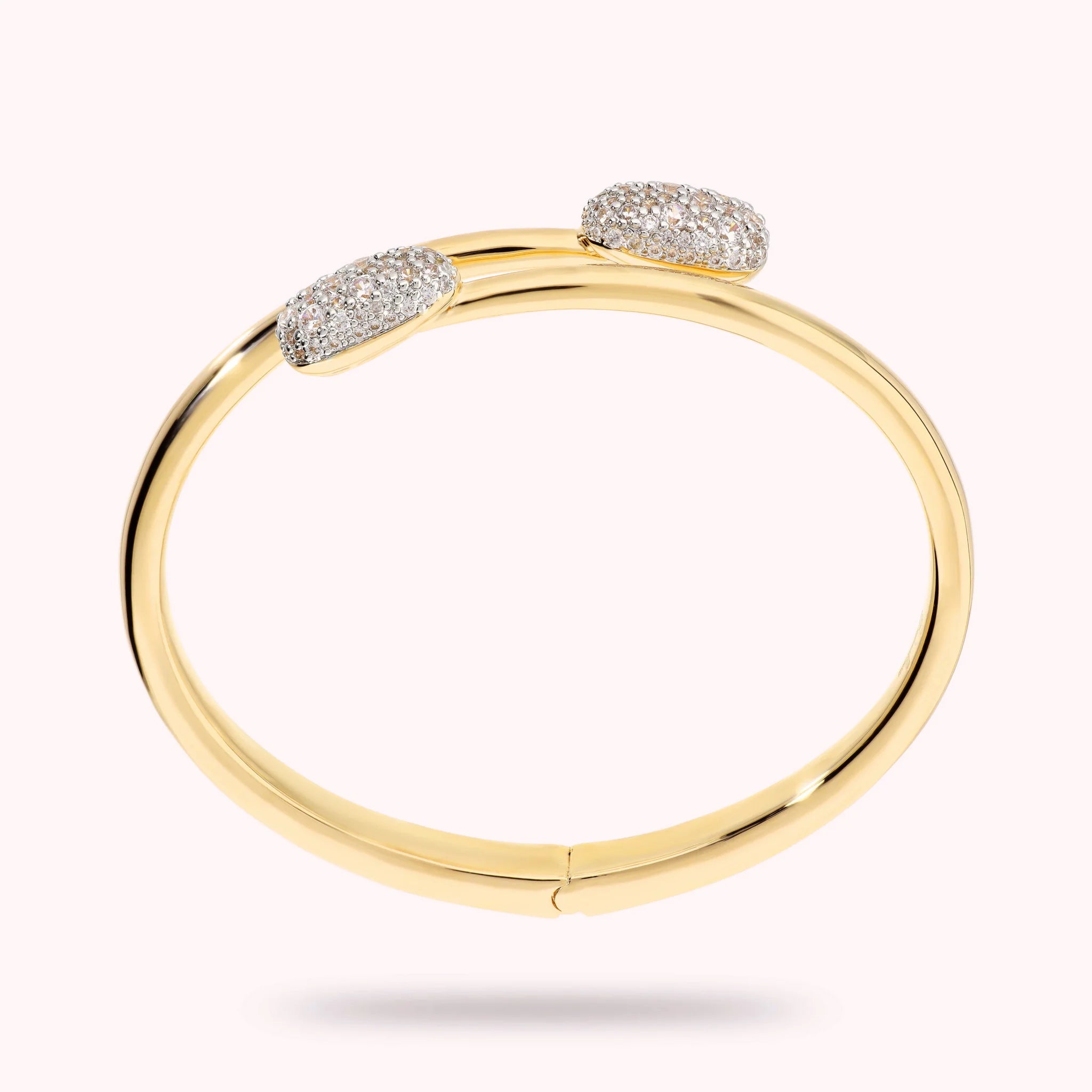 Rigid Pepita Contrarié Bracelet with Cubic Zirconia Pavé