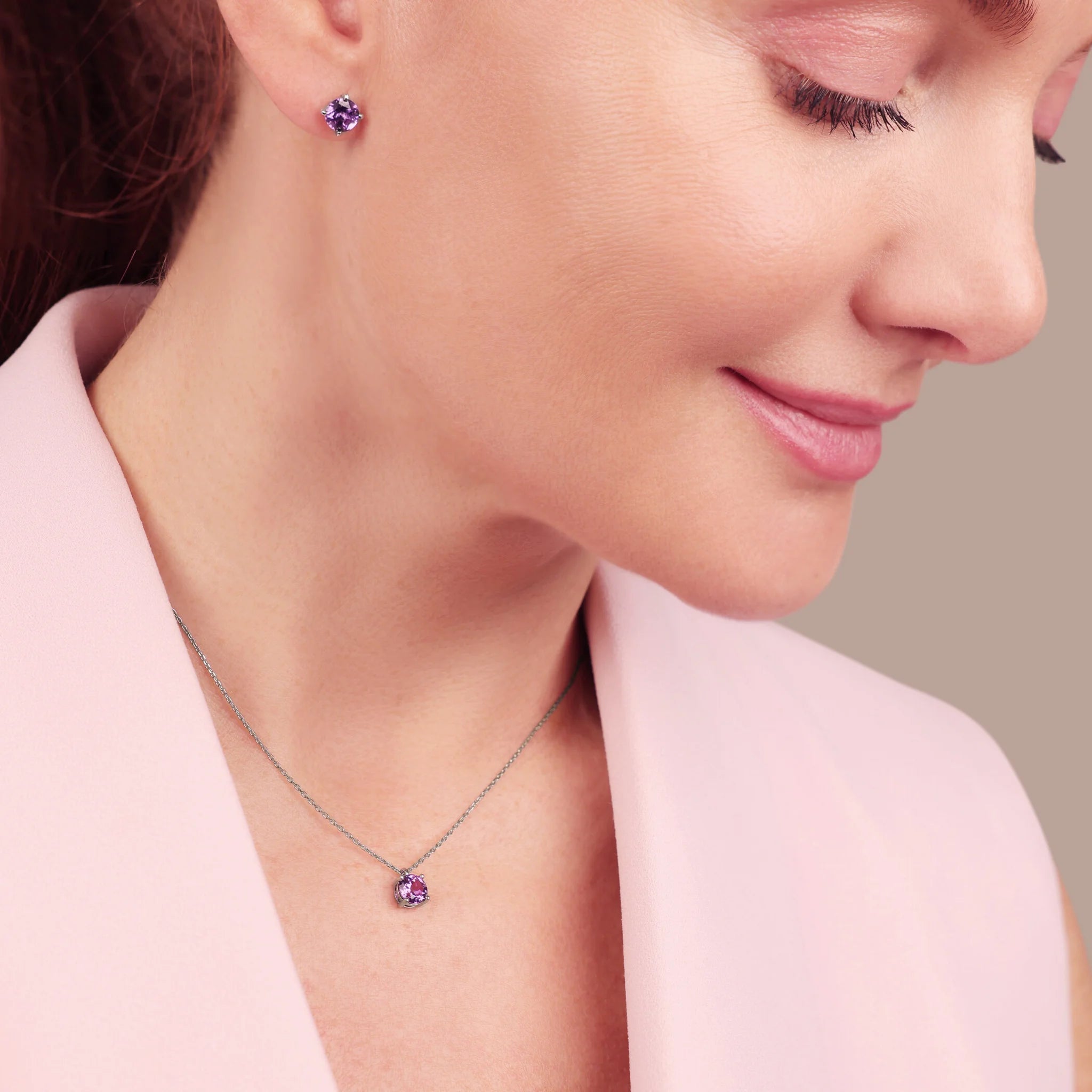 Set Collana + Orecchini a Bottone Punto Luce Glow