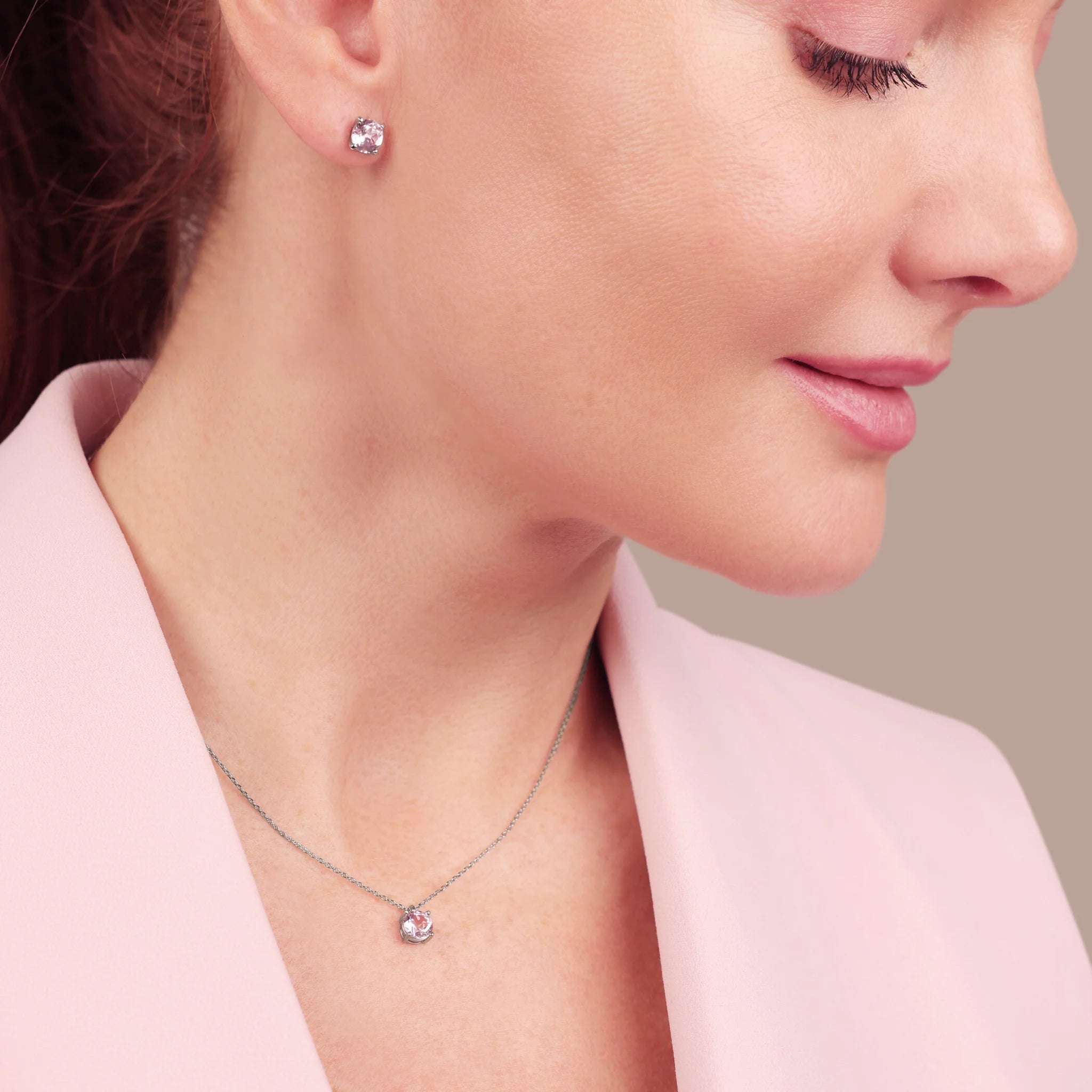 Set Collana + Orecchini a Bottone Punto Luce Glow