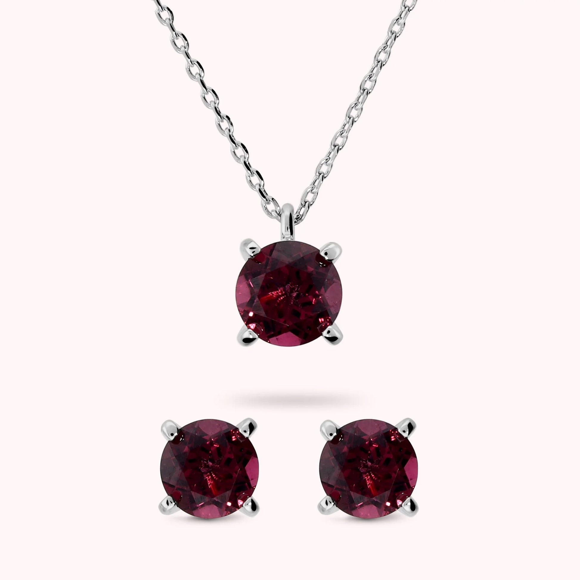 Set Necklace + Glow Stud Earrings with Light Point