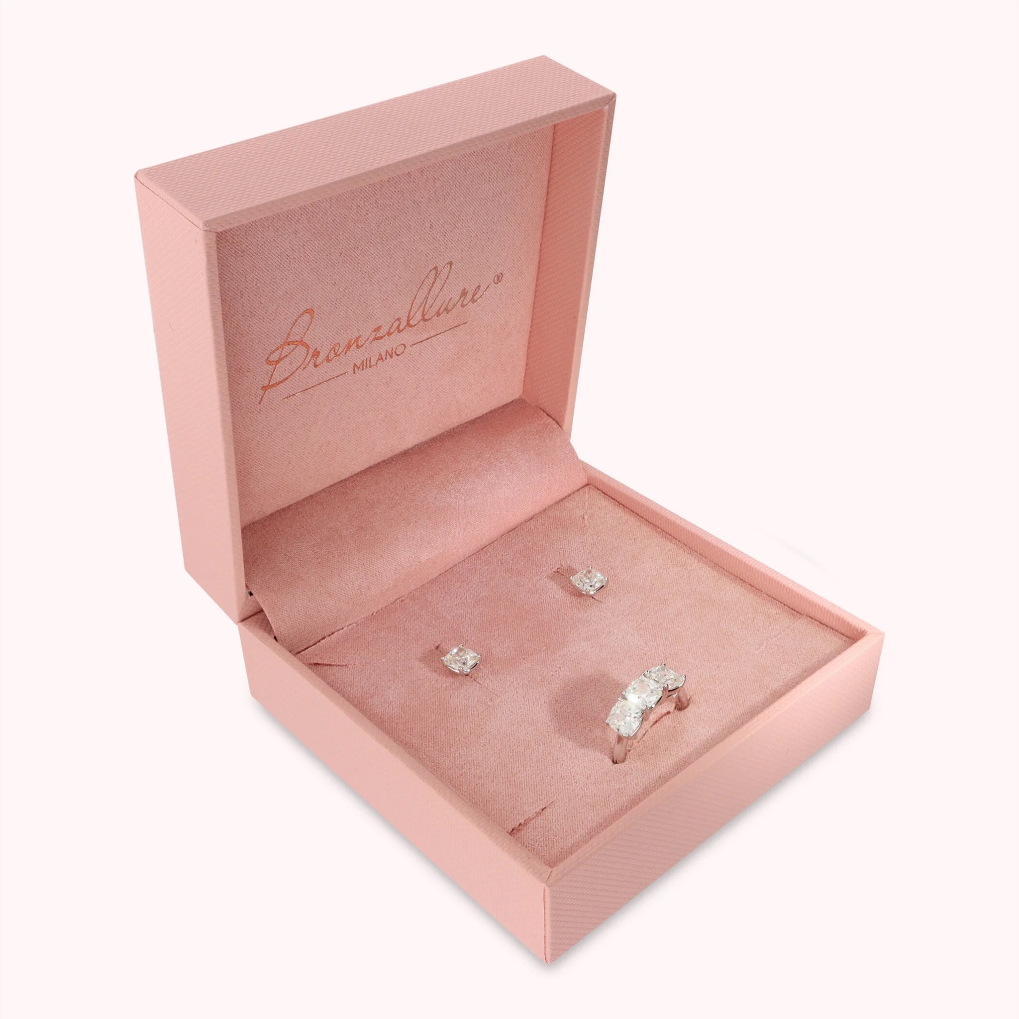 Set Glow Orecchini + Anello Trilogy con Cubic Zirconia