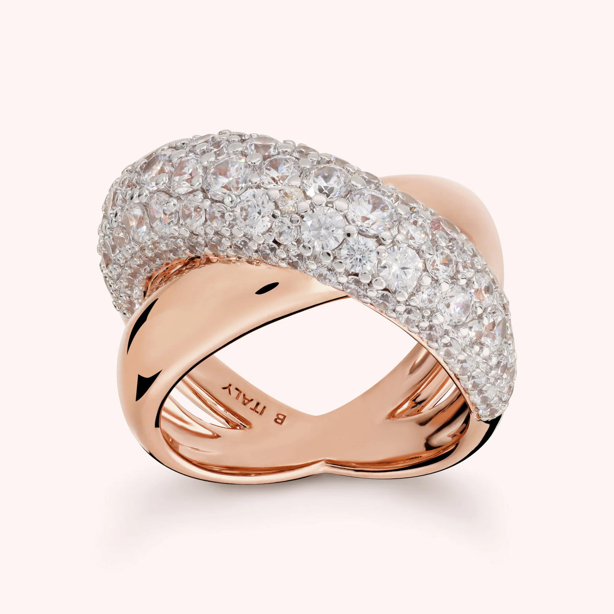 Weave Ring with Cubic Zirconia Pavé