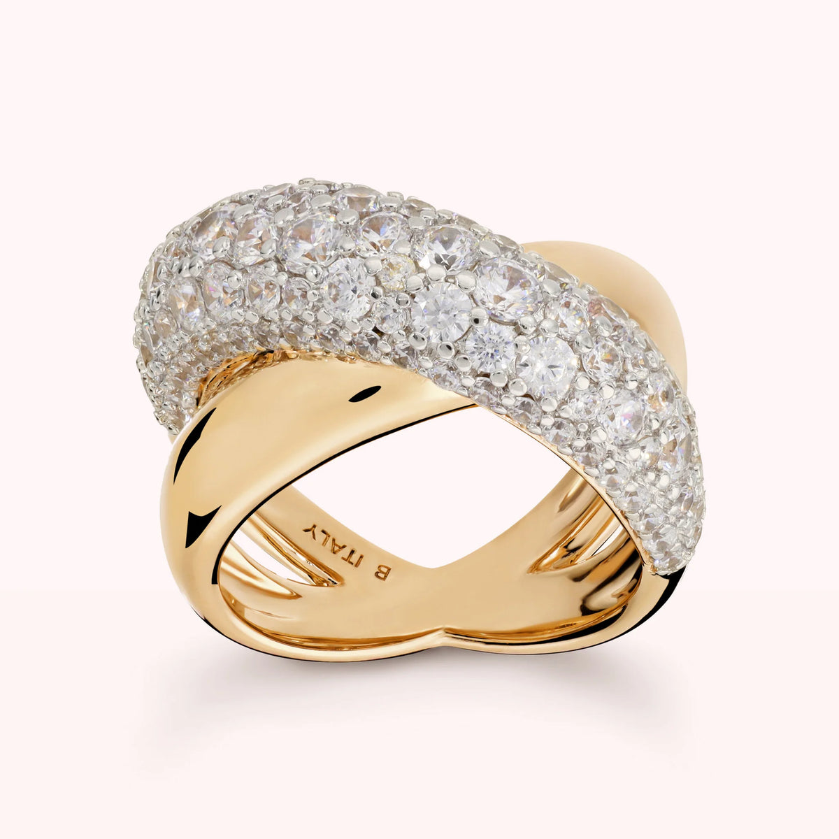 Weave Ring with Cubic Zirconia Pavé