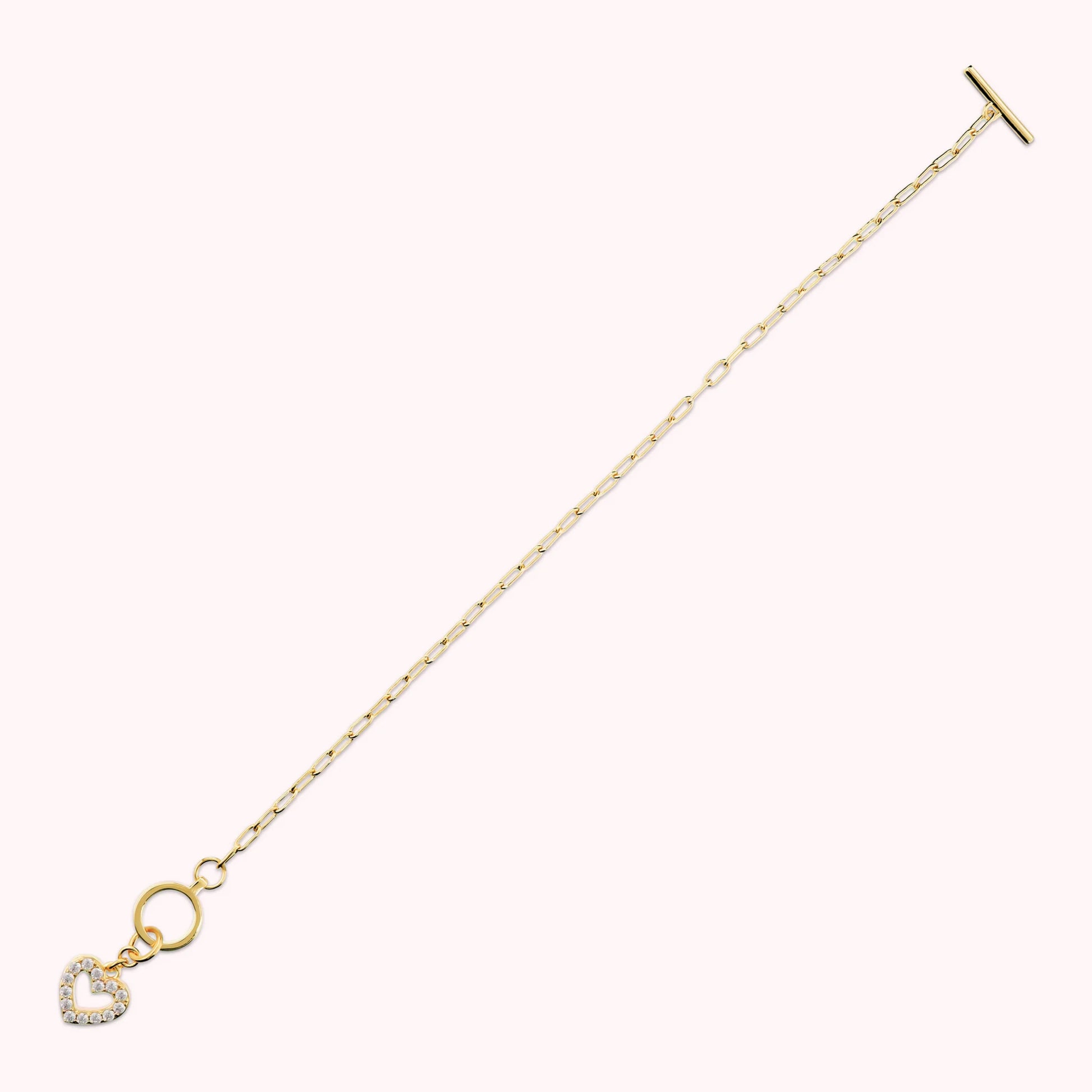 Bracciale con Ciondolo Cuore in Pavé di Cubic Zirconia