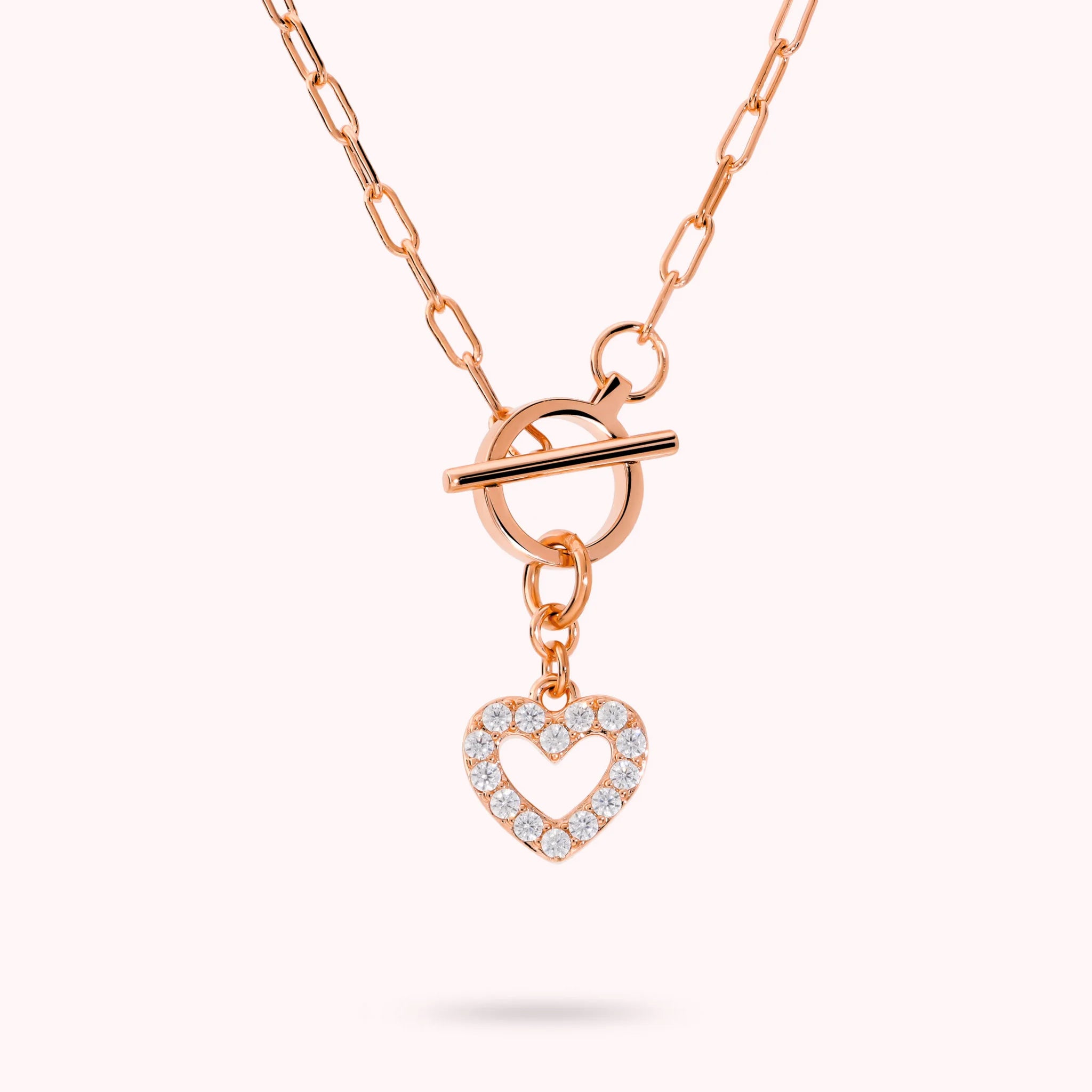 Collana con Ciondolo Cuore in Pavé di Cubic Zirconia