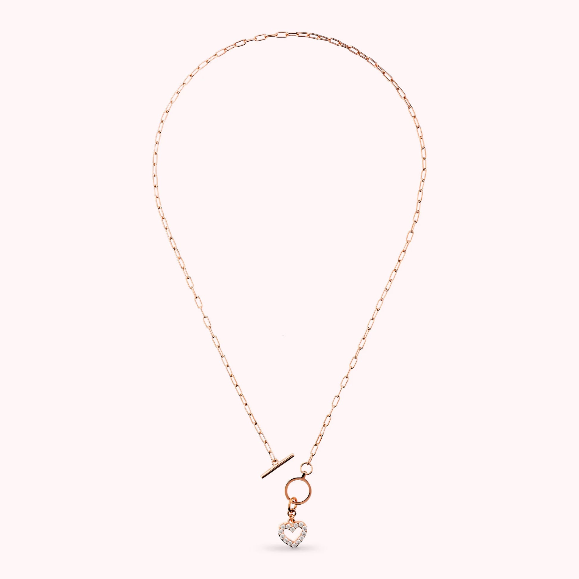 Collana con Ciondolo Cuore in Pavé di Cubic Zirconia