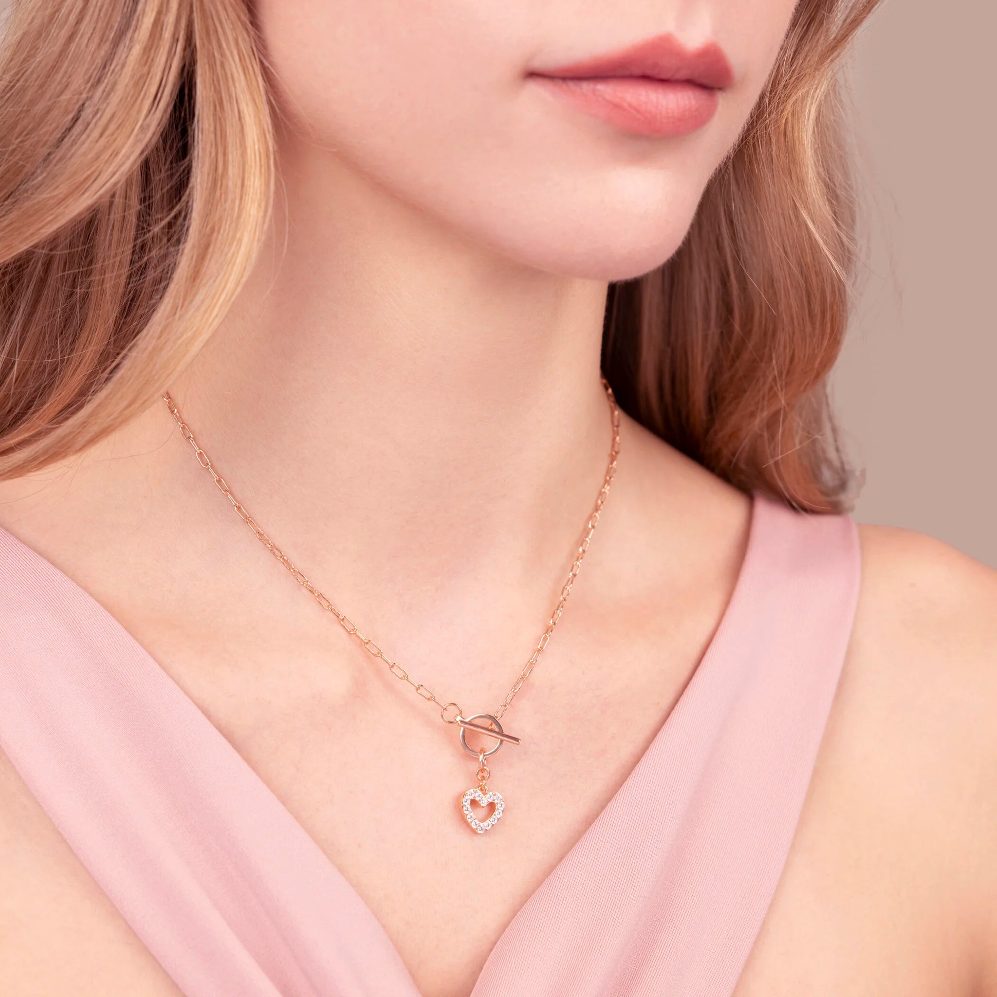 Collana con Ciondolo Cuore in Pavé di Cubic Zirconia