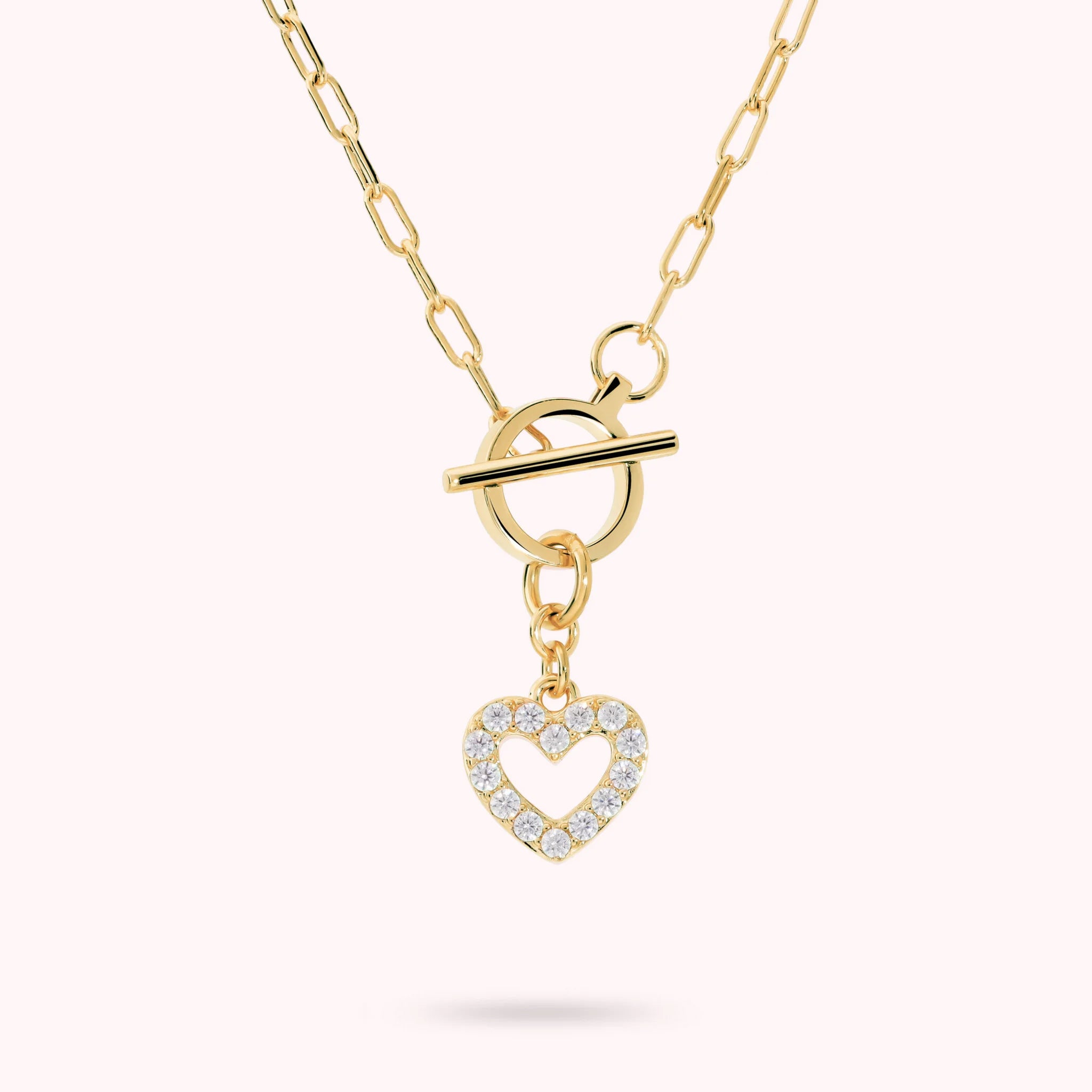 Collana con Ciondolo Cuore in Pavé di Cubic Zirconia