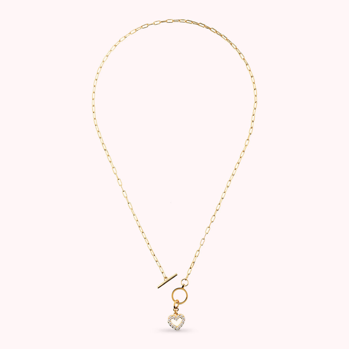 Halskette mit Herzanhänger in Cubic-Zirkonia-Pavé  