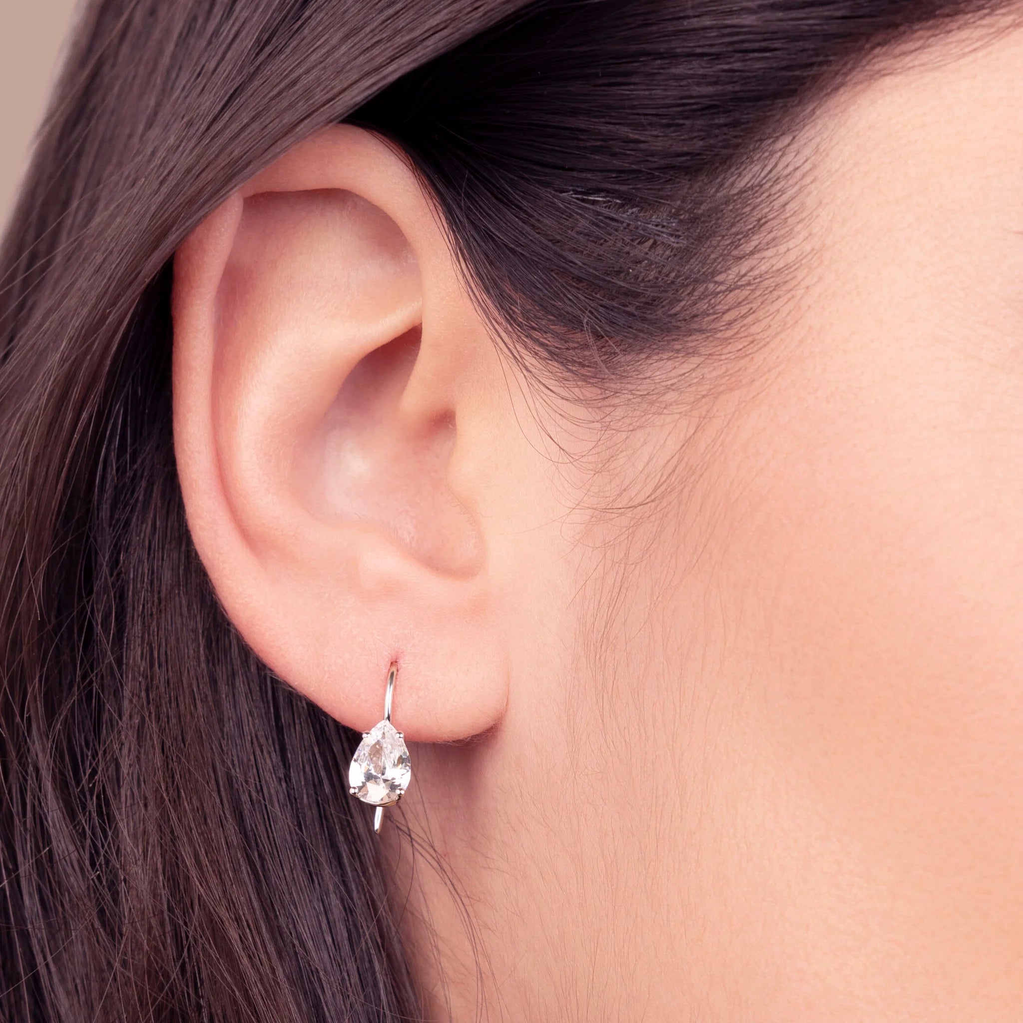 Drop Earrings Moments of Light with White Cubic Zirconia Teardrop