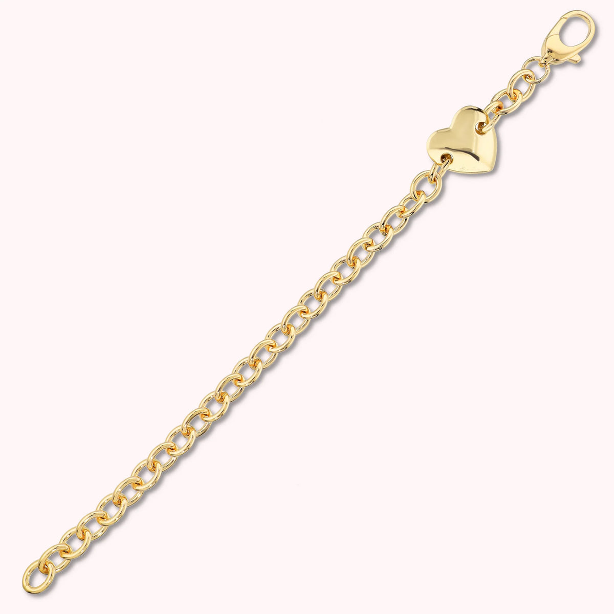 Heart Bracelet with Polished Rolo Chain